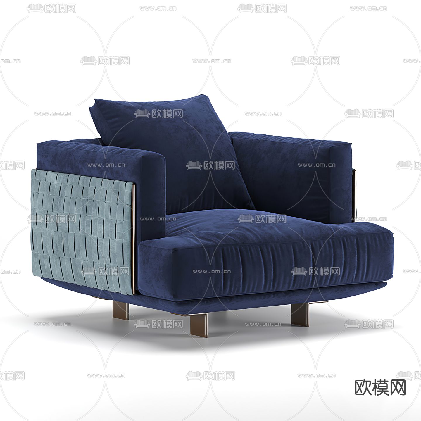 Natuzzi 现代单人沙发3d模型下载（渲染图1）