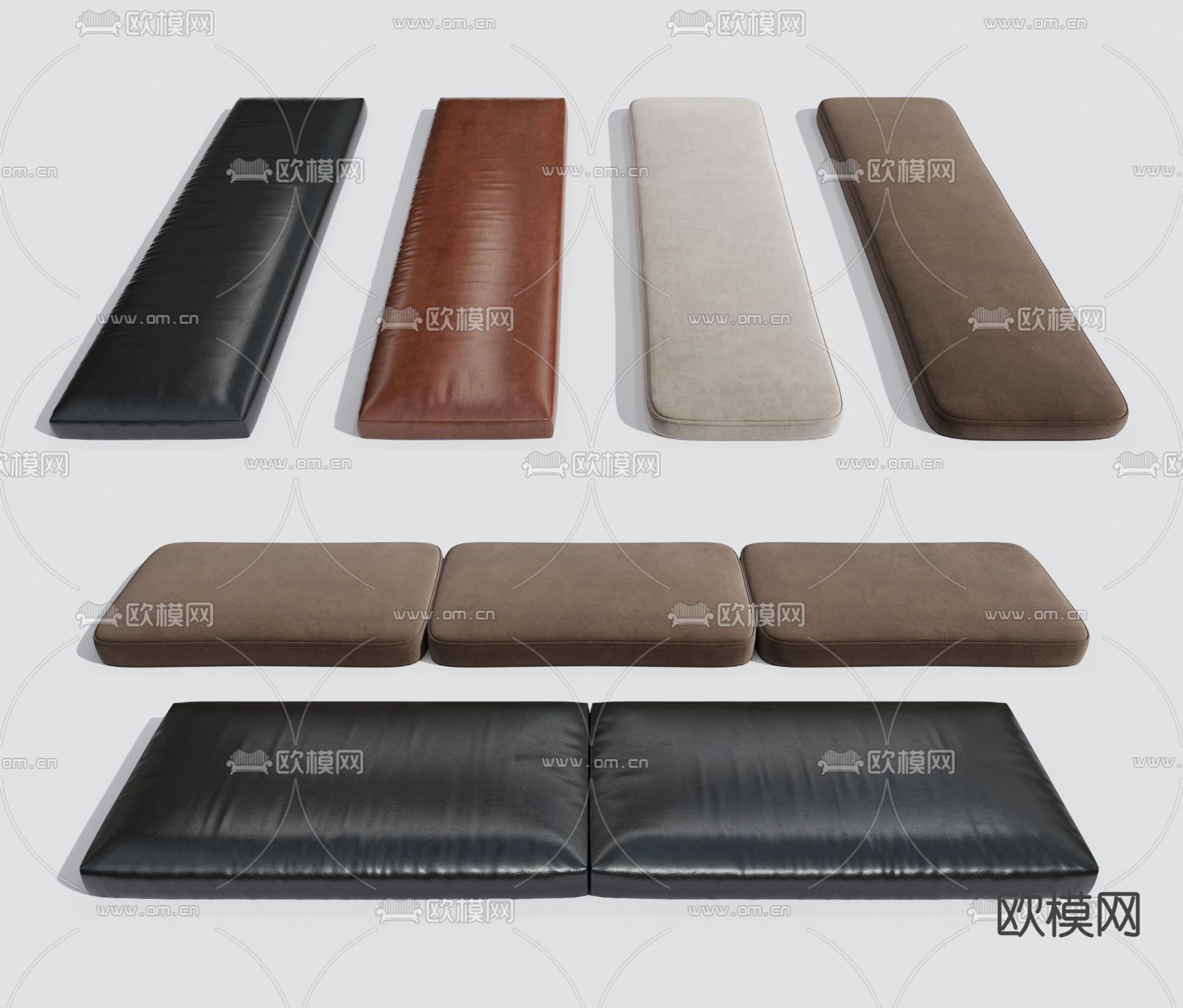 现代飘窗软包坐垫3d模型下载