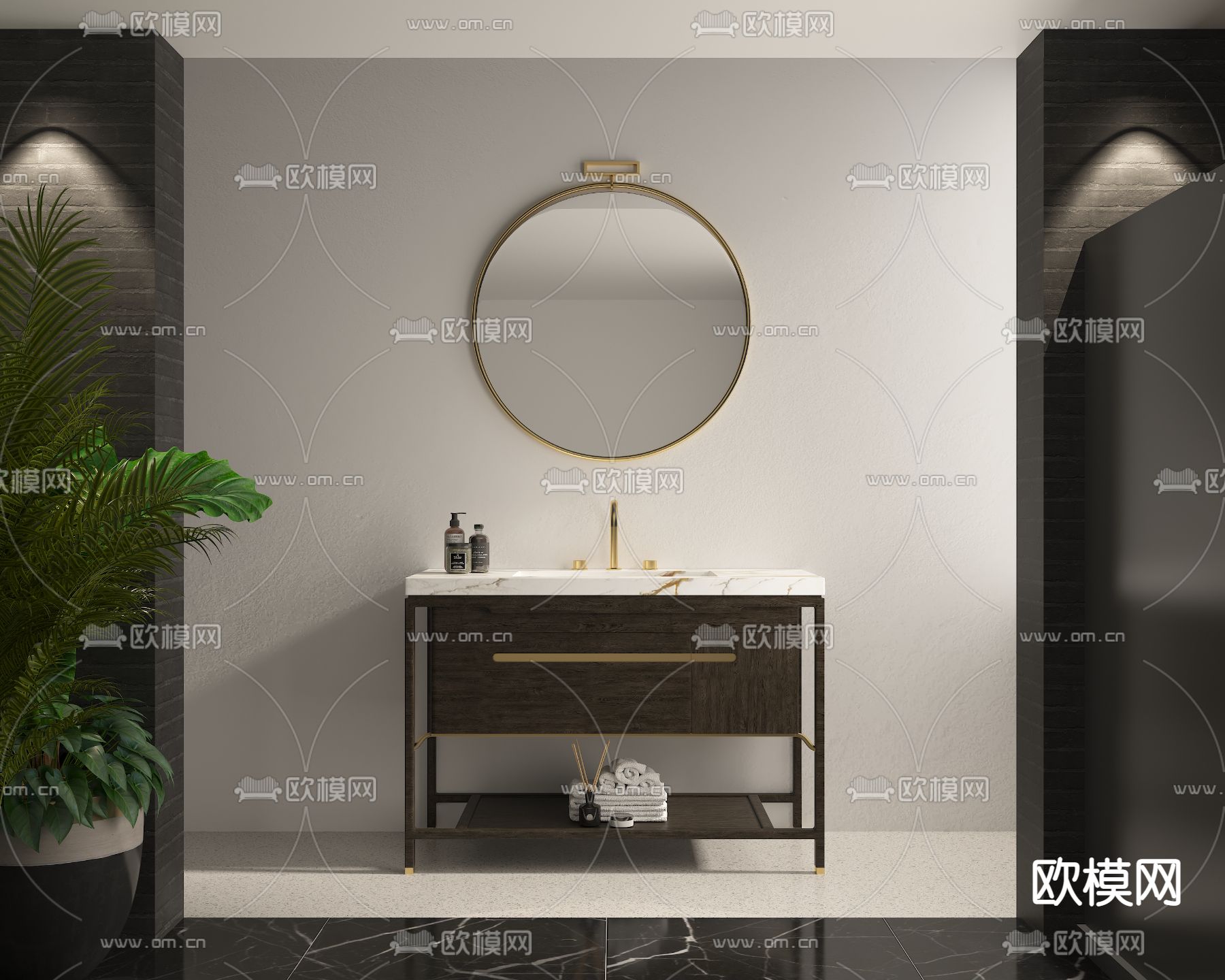 现代浴室柜3d模型下载_ID12093000_3dmax免费模型-欧模网
