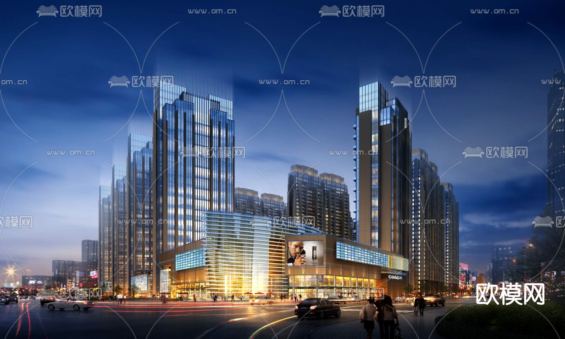 现代商业楼建筑外观psd下载