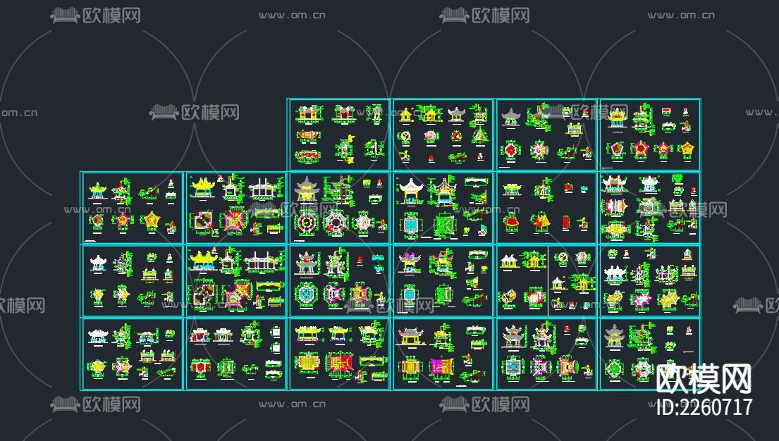 庭院园艺小品CAD图库下载