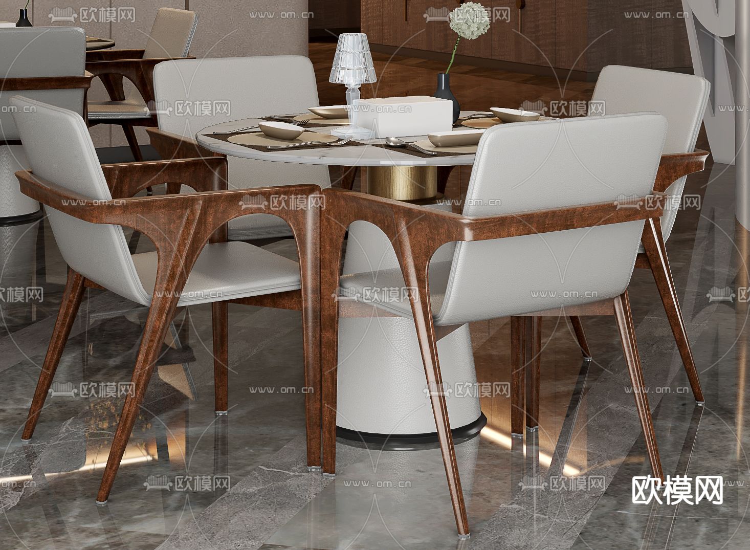 KLID达观 现代售楼处洽谈区3d模型下载（渲染图2）