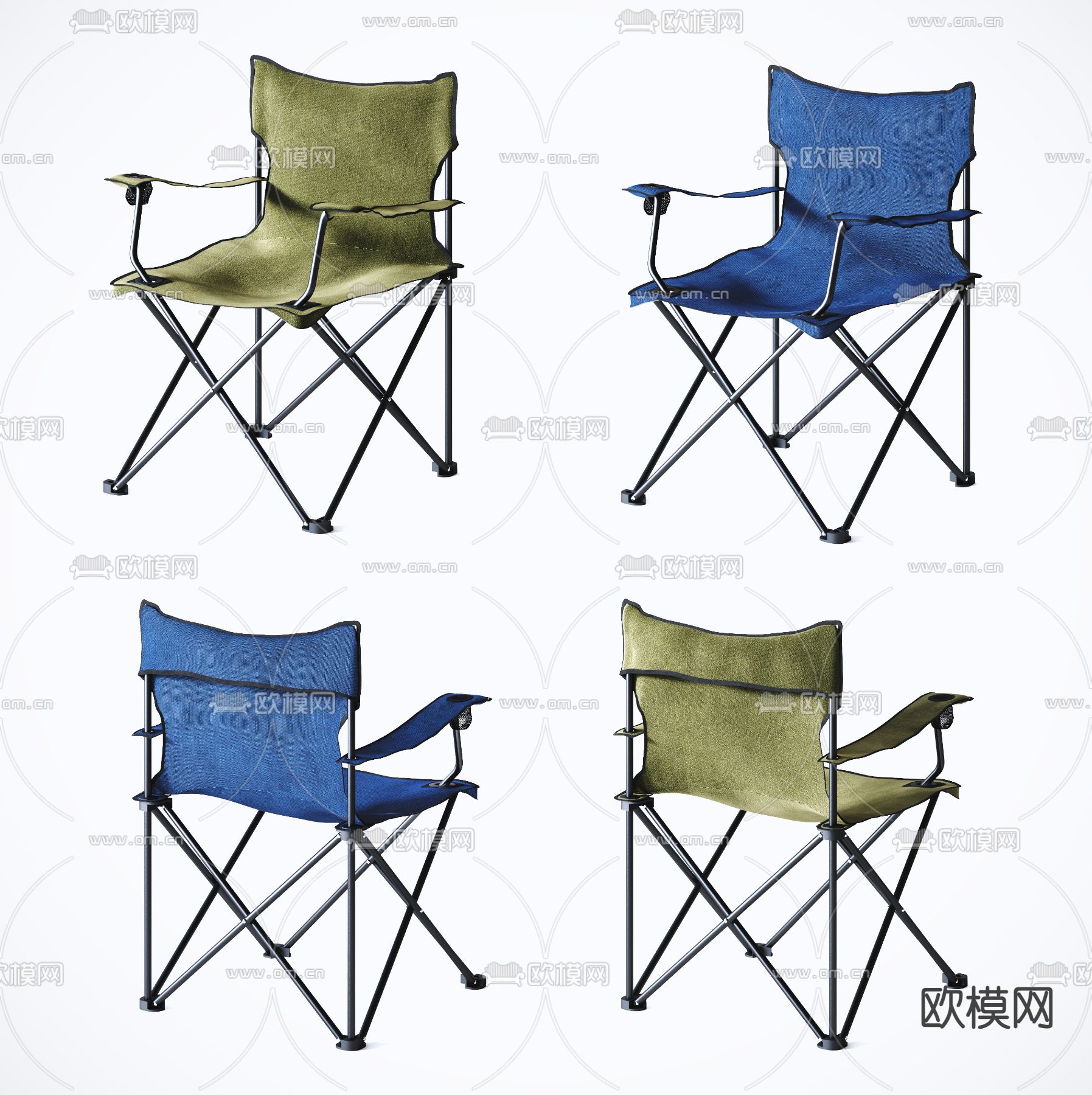 现代户外渔夫椅折叠椅su模型下载（渲染图1）