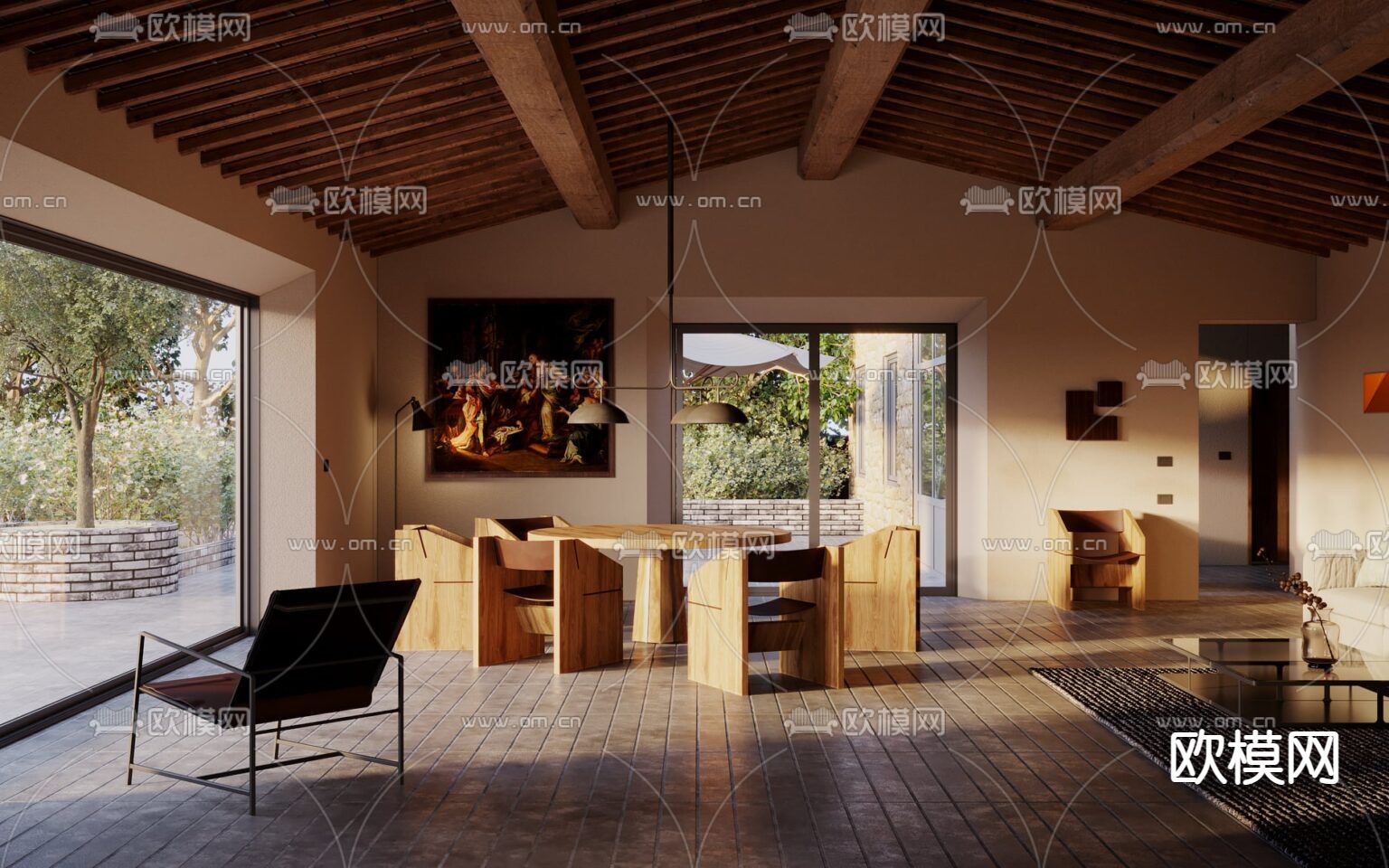 北欧简约餐厅免费3d模型下载