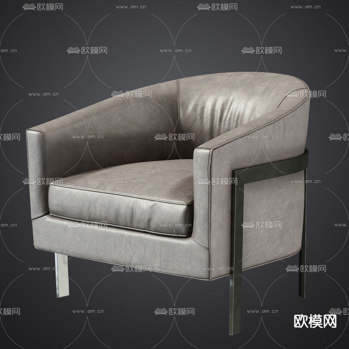 现代灰色单人沙发3d模型下载_ID12094788_3dmax免费模型-欧模网