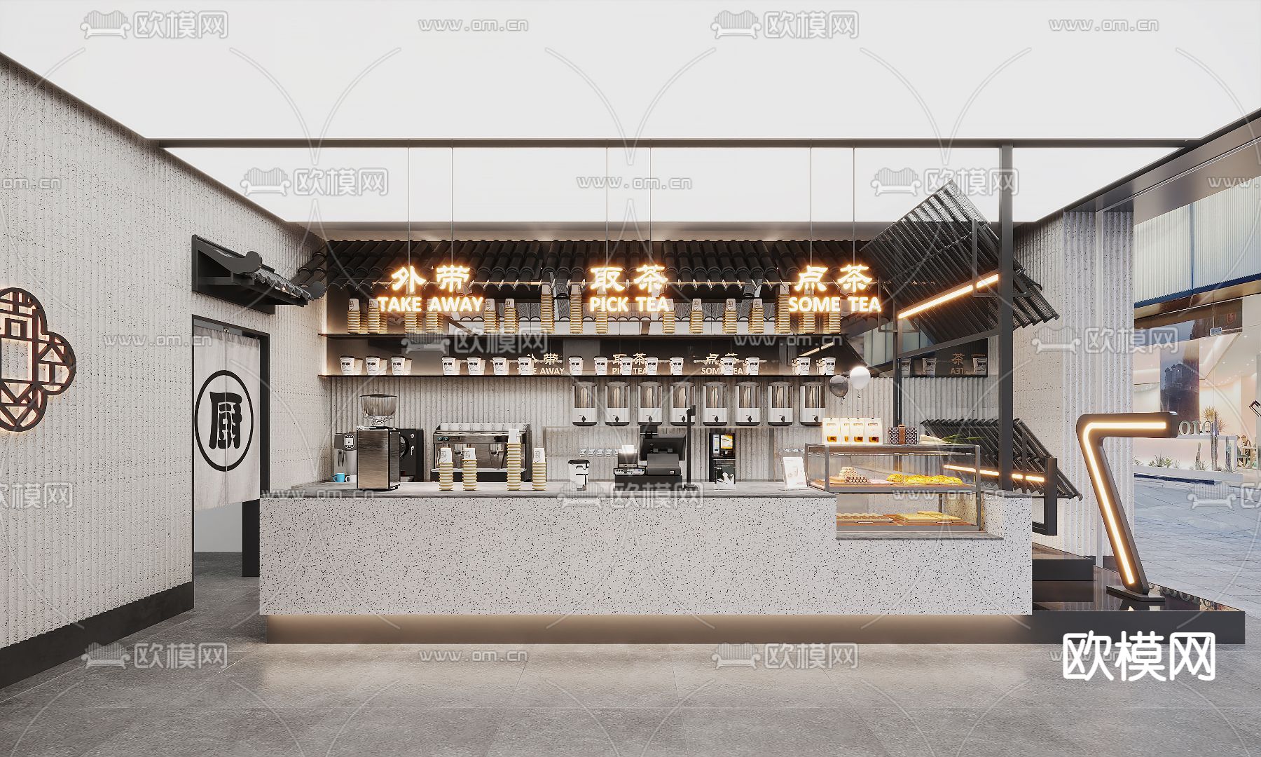 新中式甜品面包店3d模型下载（渲染图9）