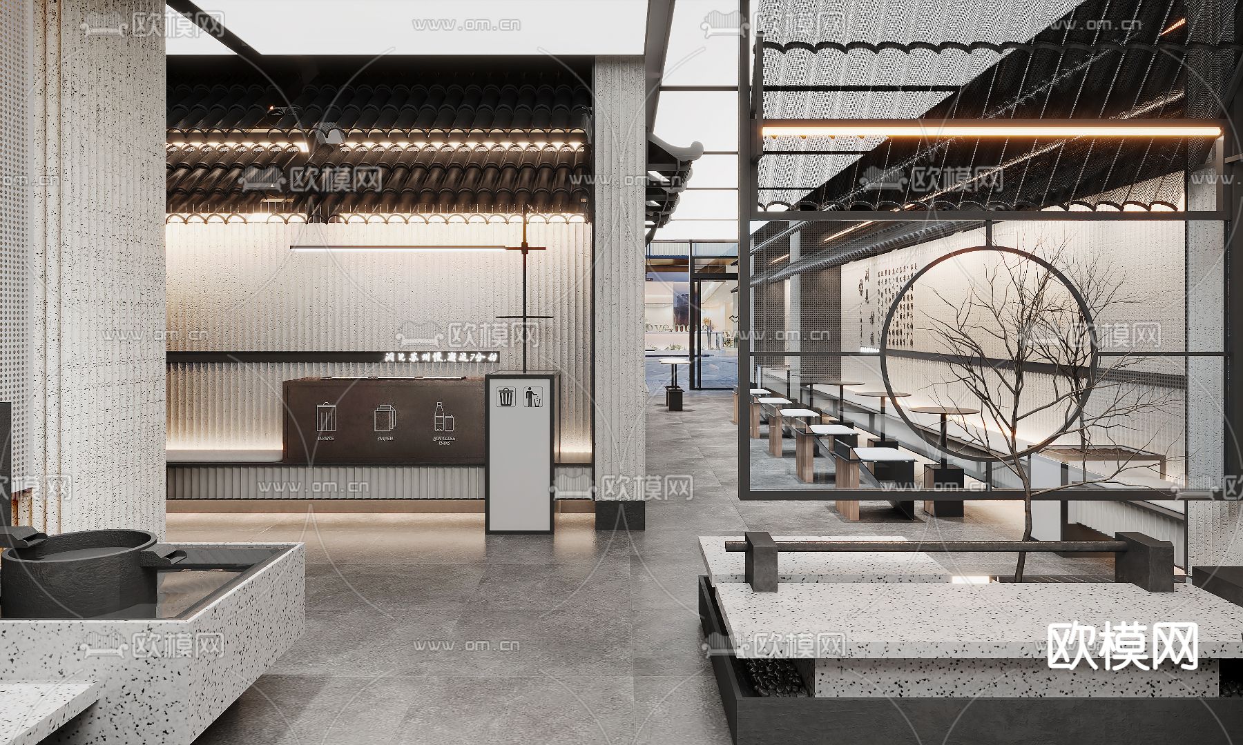 新中式甜品面包店3d模型下载（渲染图7）