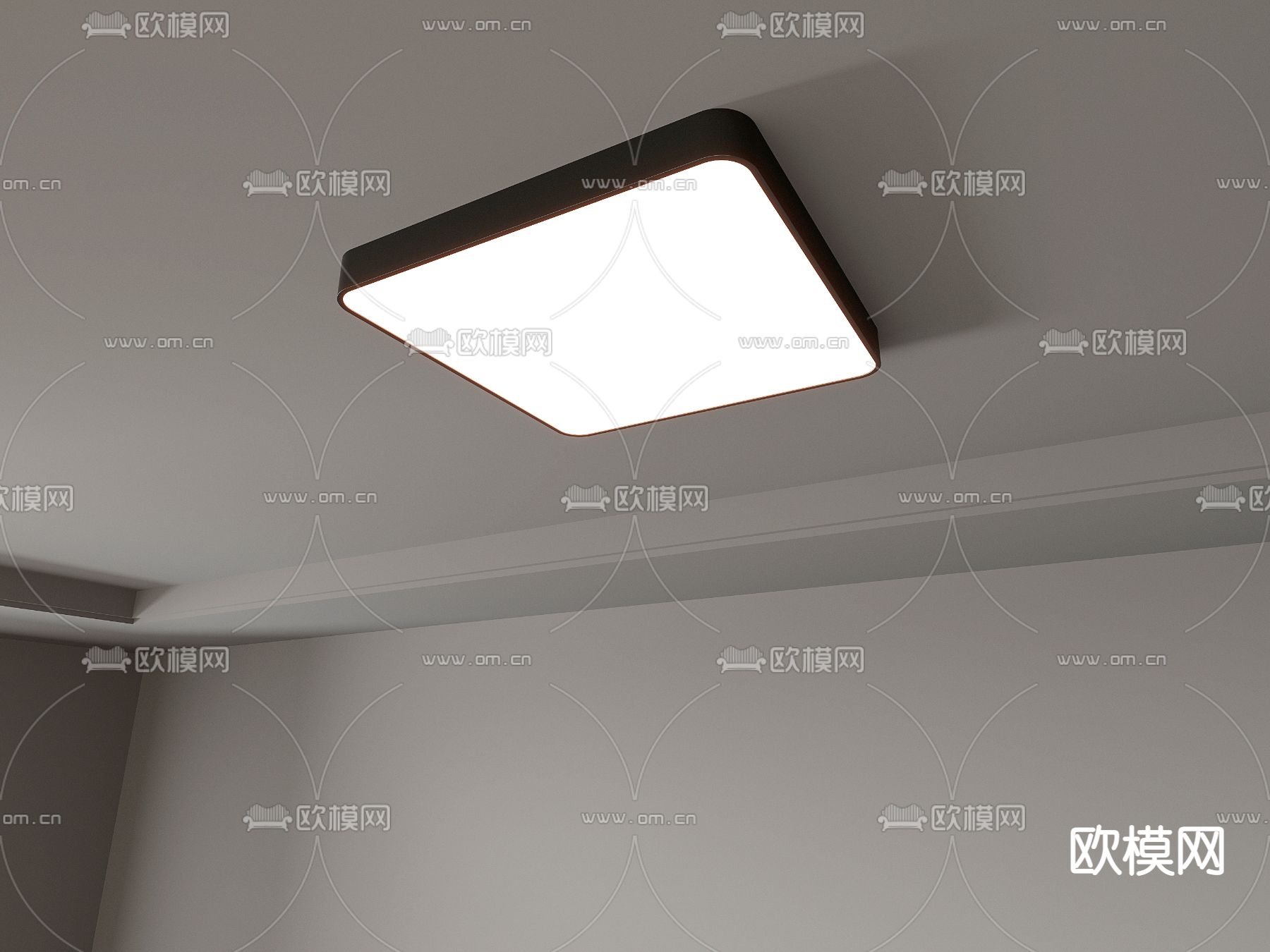 现代几何吸顶灯免费3d模型下载（渲染图5）