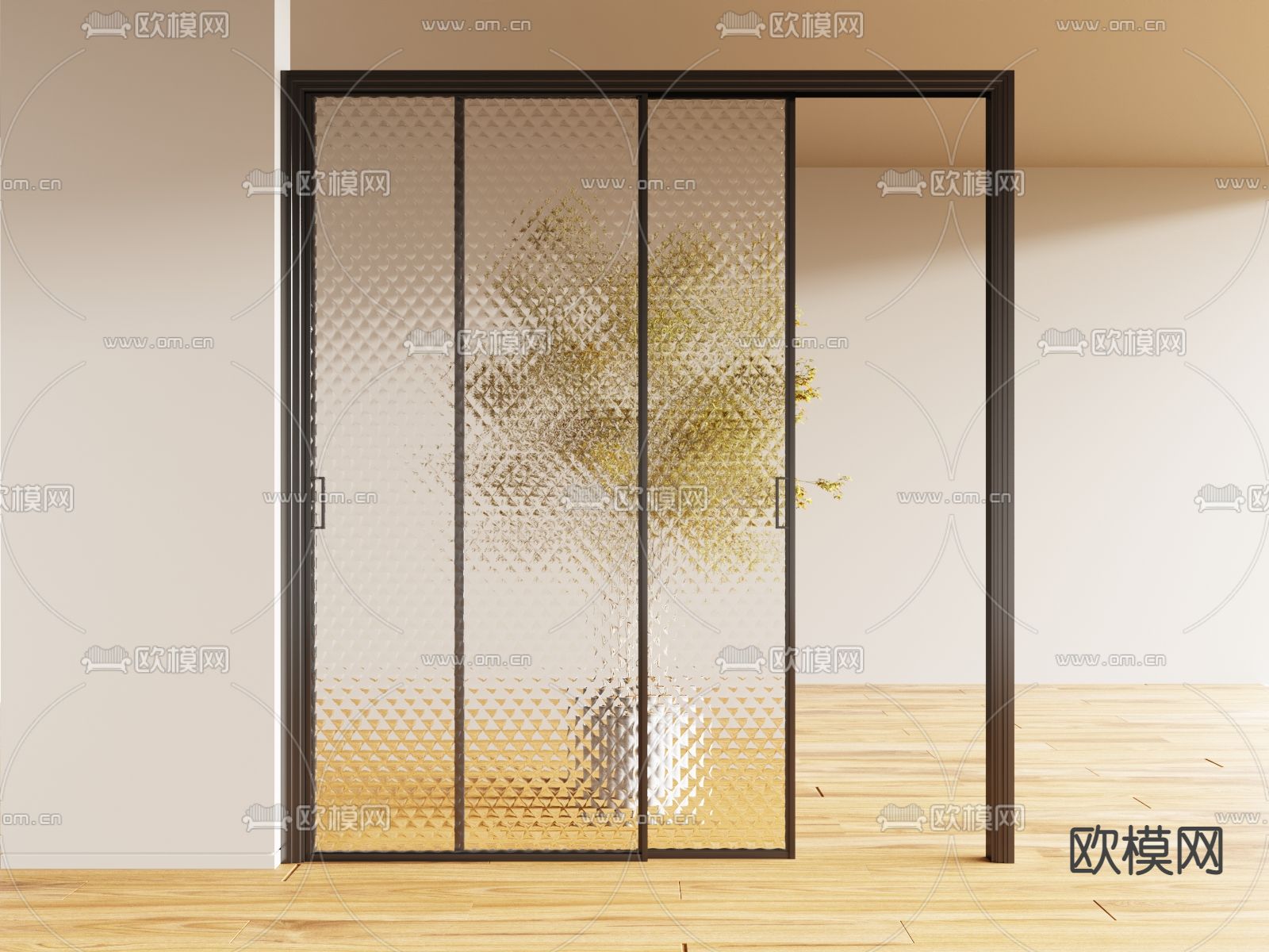 现代长虹玻璃推拉门3d模型下载