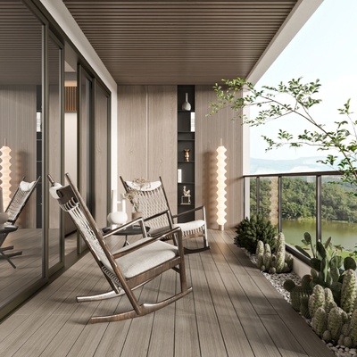  现代休闲阳台su模型 