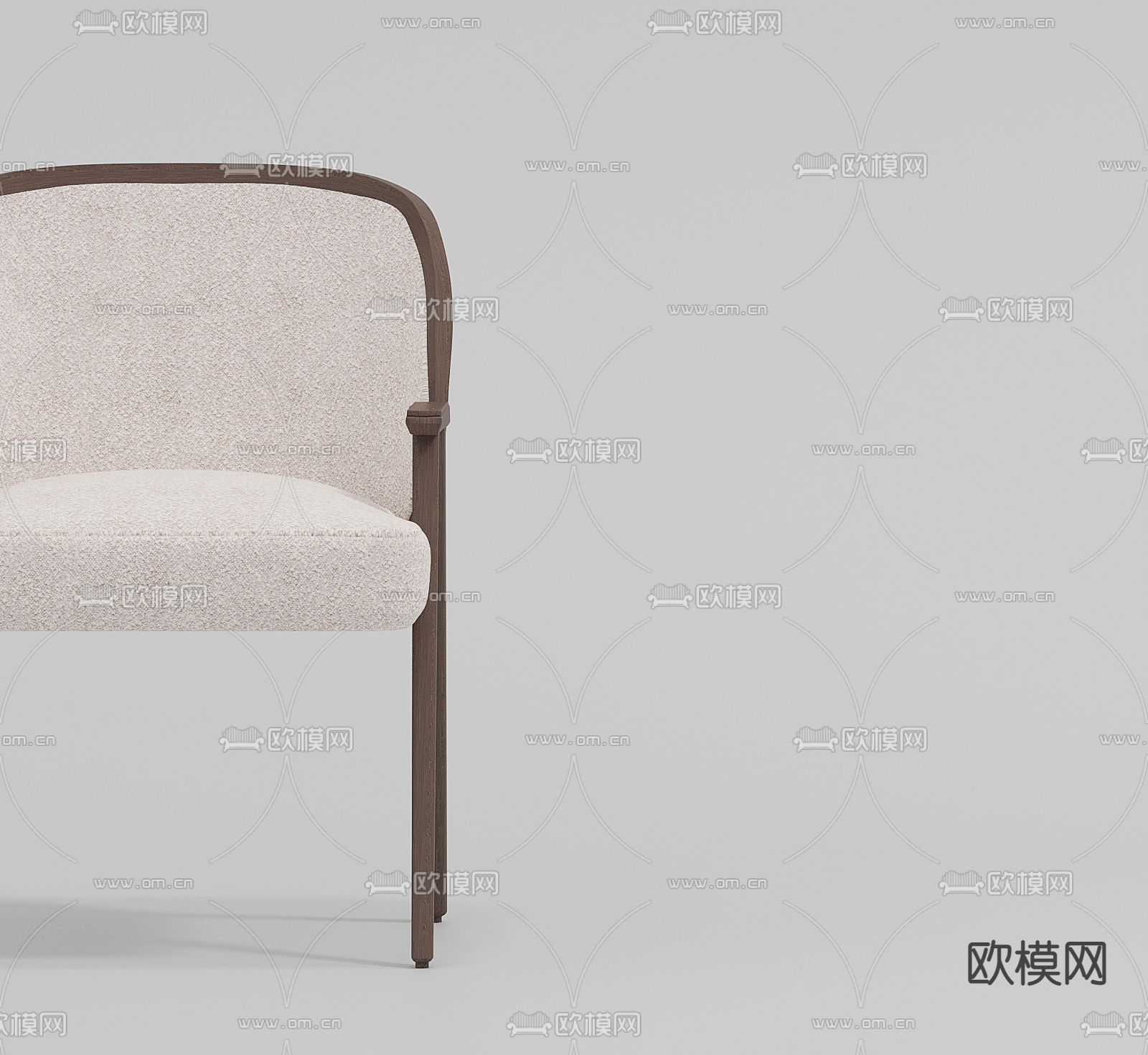 侘寂单人椅子3d模型下载（渲染图2）
