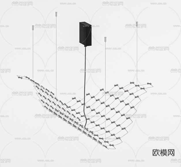 现代网格吊灯免费3d模型下载(渲染图1)
