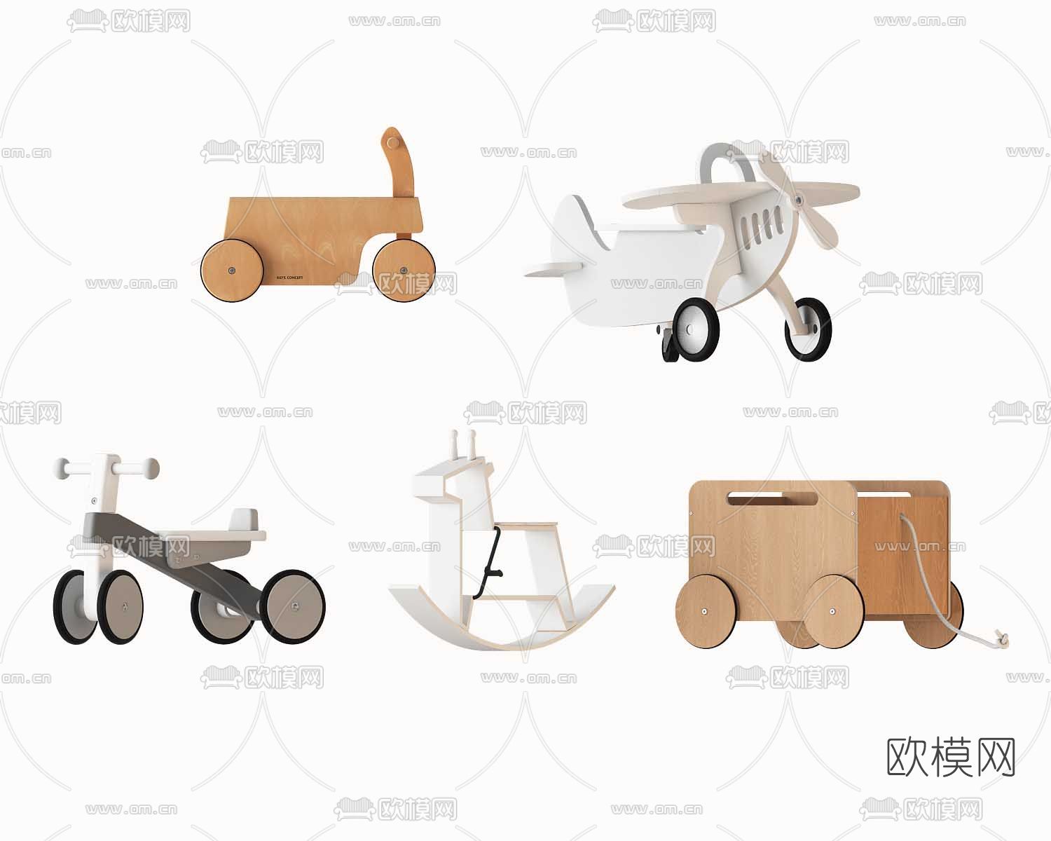 现代儿童玩具车3d模型下载