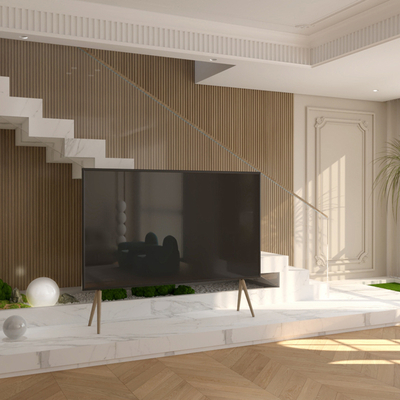  奶油风别墅大堂su模型 