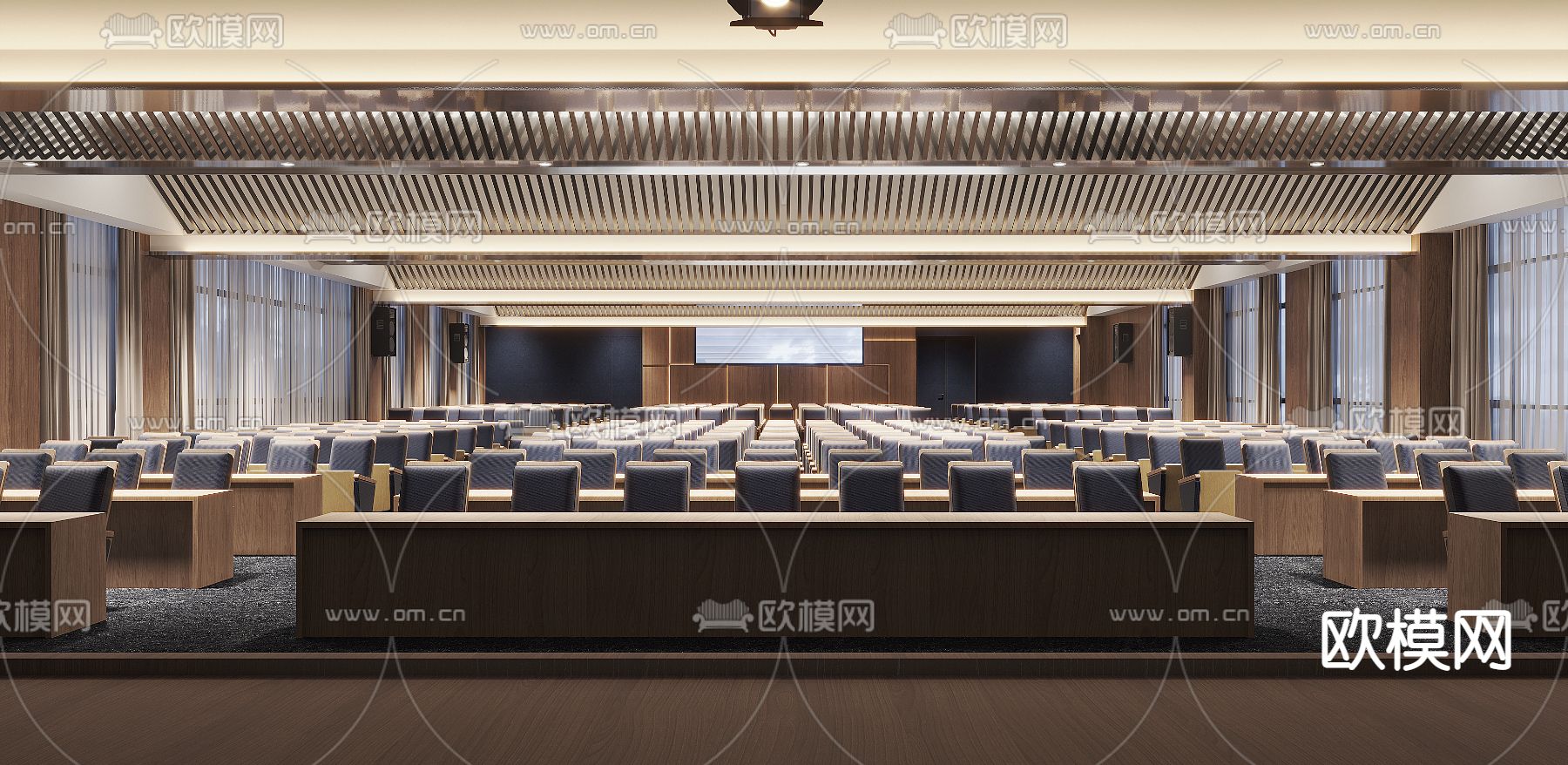 现代会议室免费3d模型下载（渲染图1）