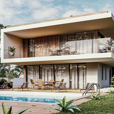 现代独栋别墅su模型