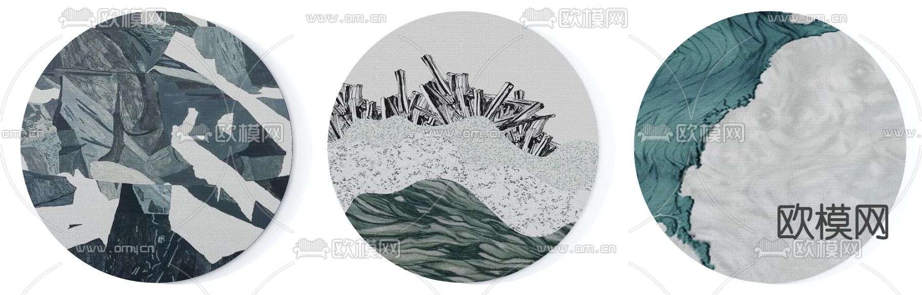 现代圆形地毯3d模型下载