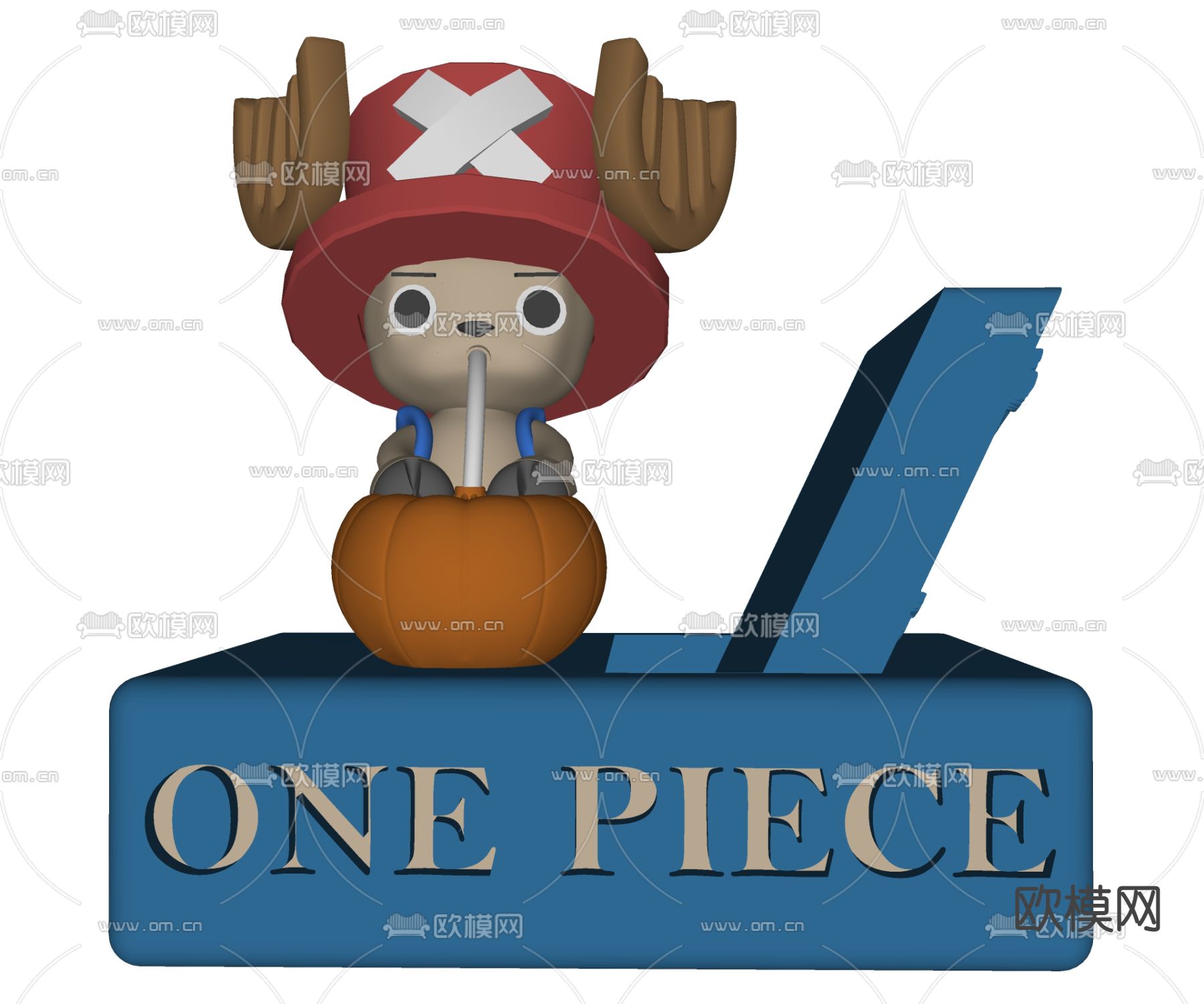 现代海贼王乔巴手办su模型下载（渲染图2）