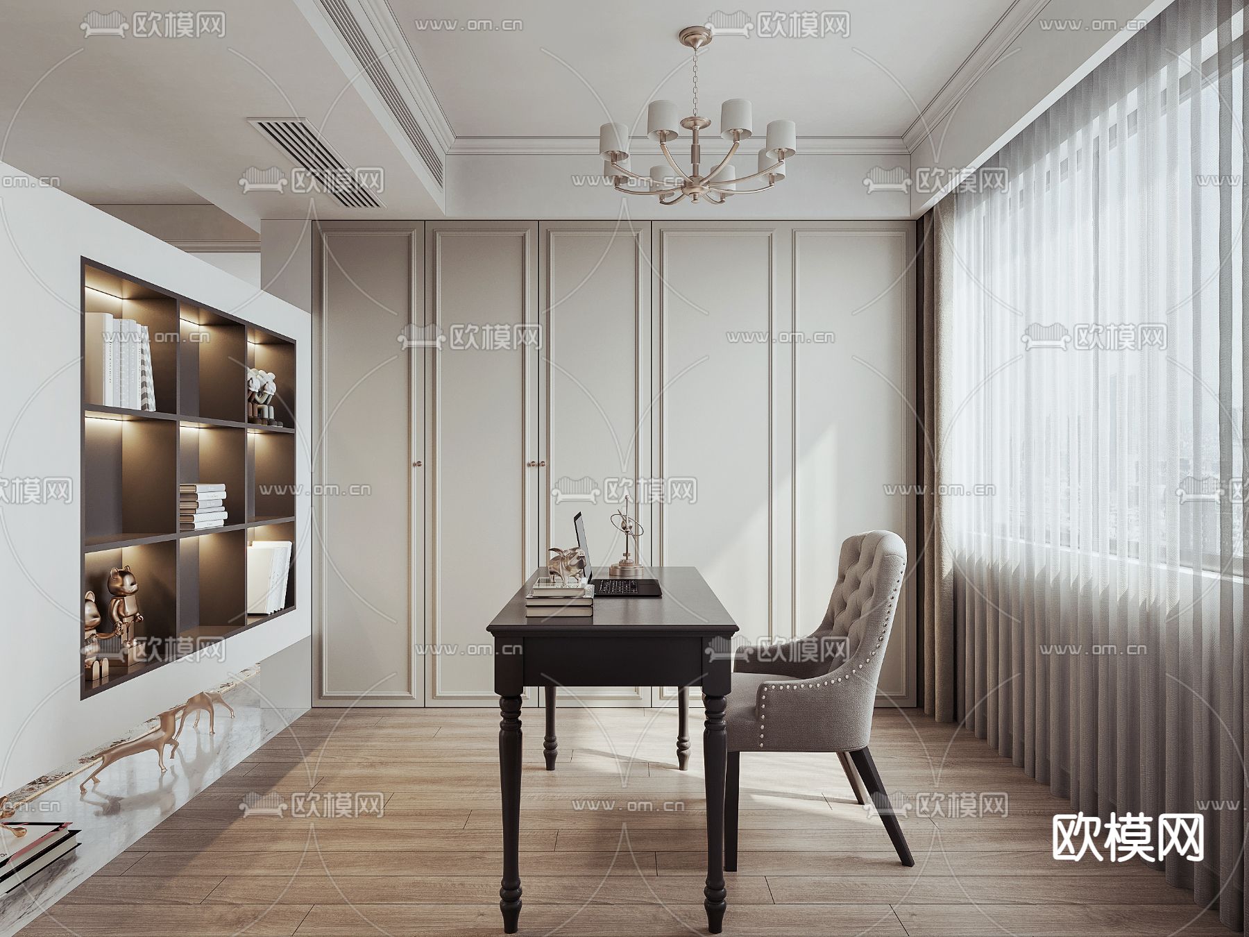 简美书房3d模型下载