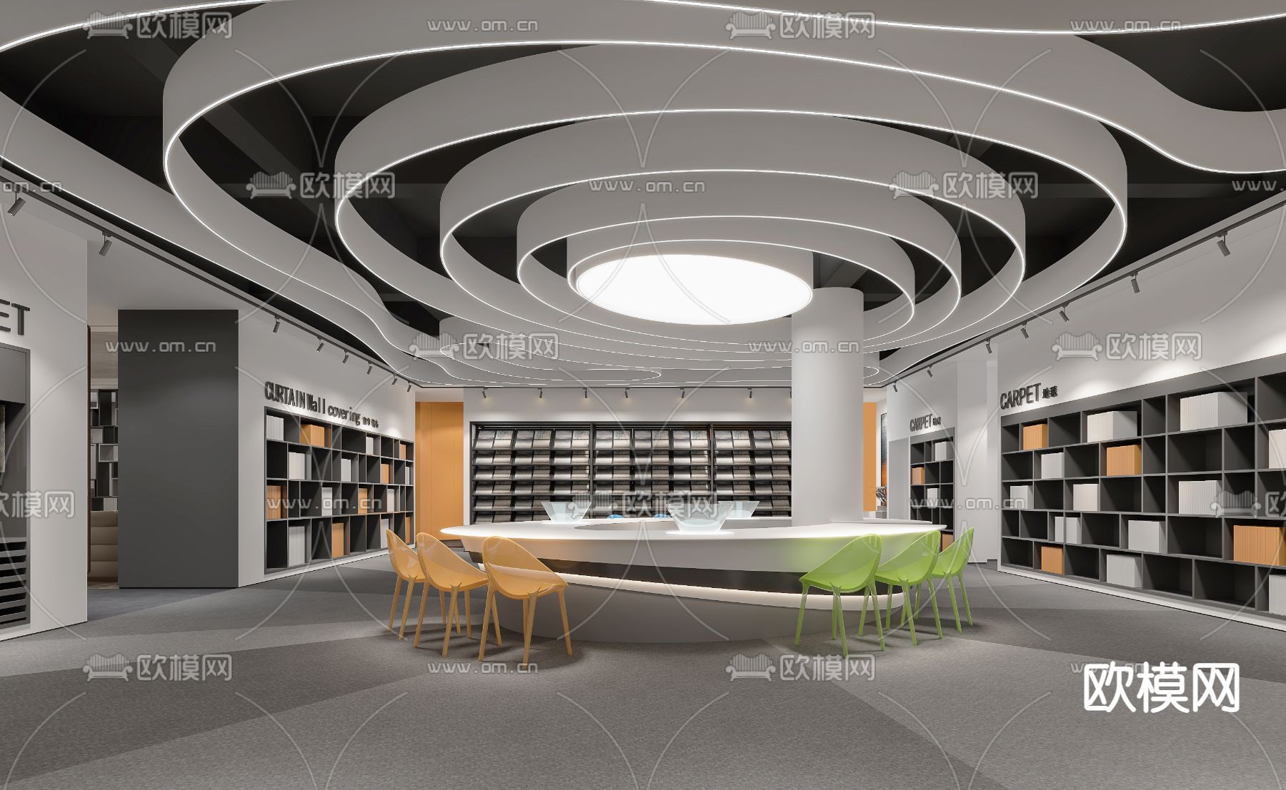 工业风软装材料展厅3d模型下载（渲染图2）