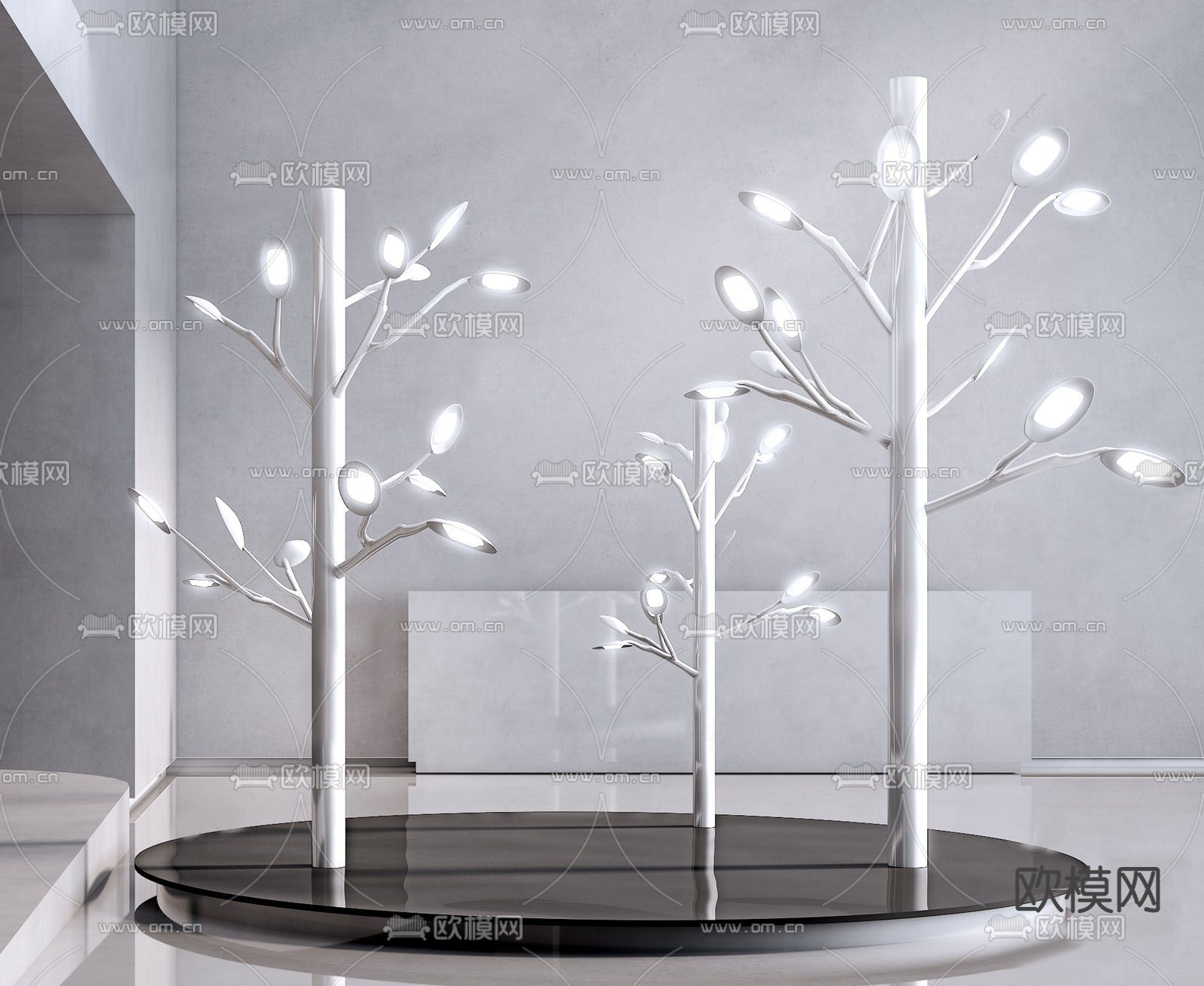 现代装饰落地灯su模型下载（渲染图1）