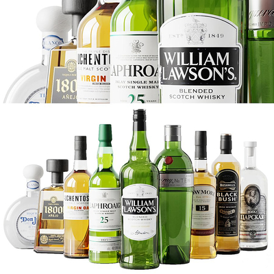  现代洋酒su模型 