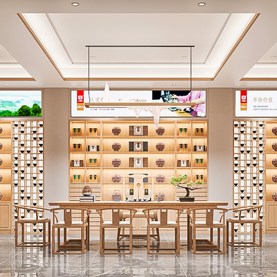  新中式茶馆su模型 