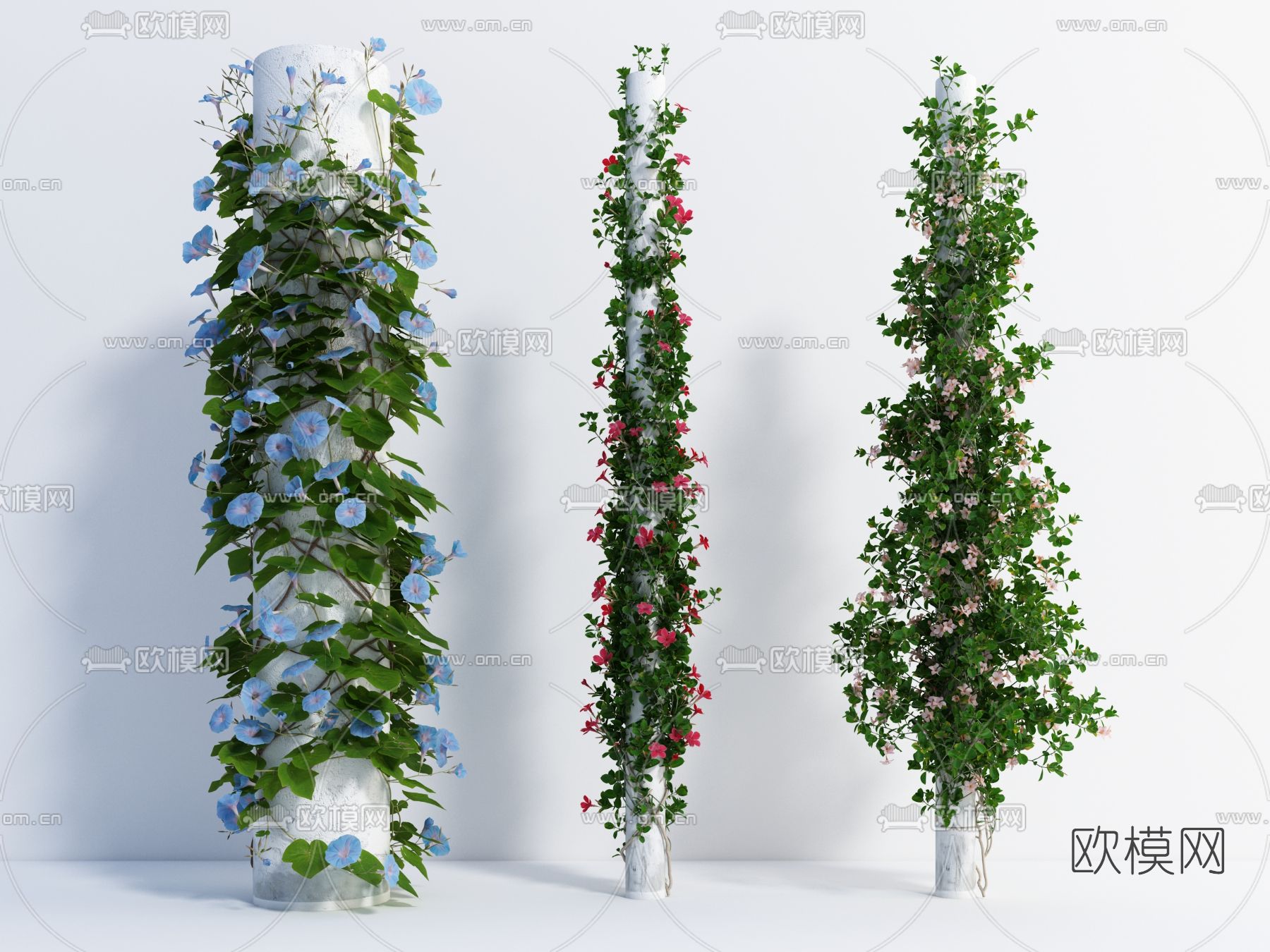 现代装饰柱藤蔓3d模型下载