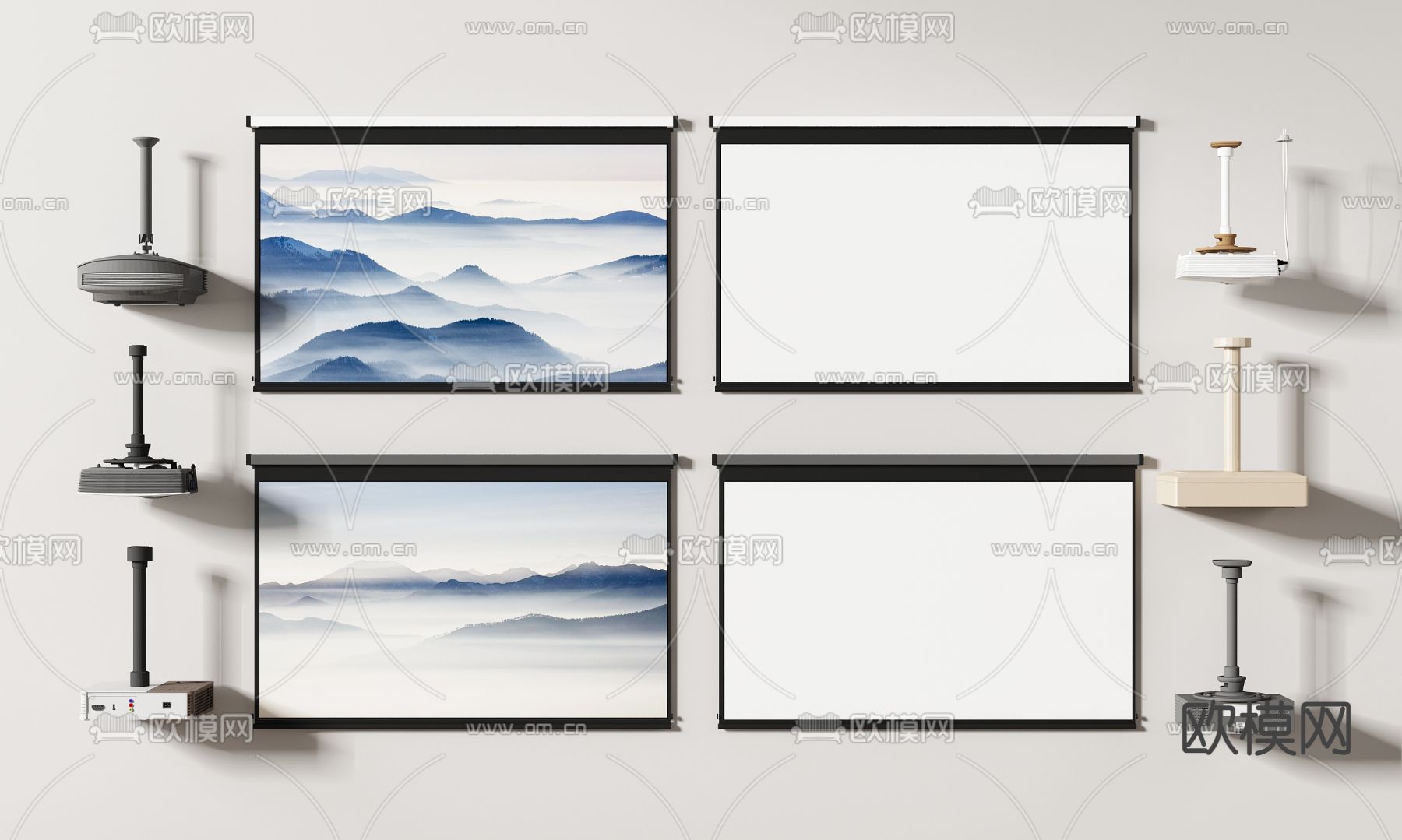 现代投影仪投影麻布3d模型下载