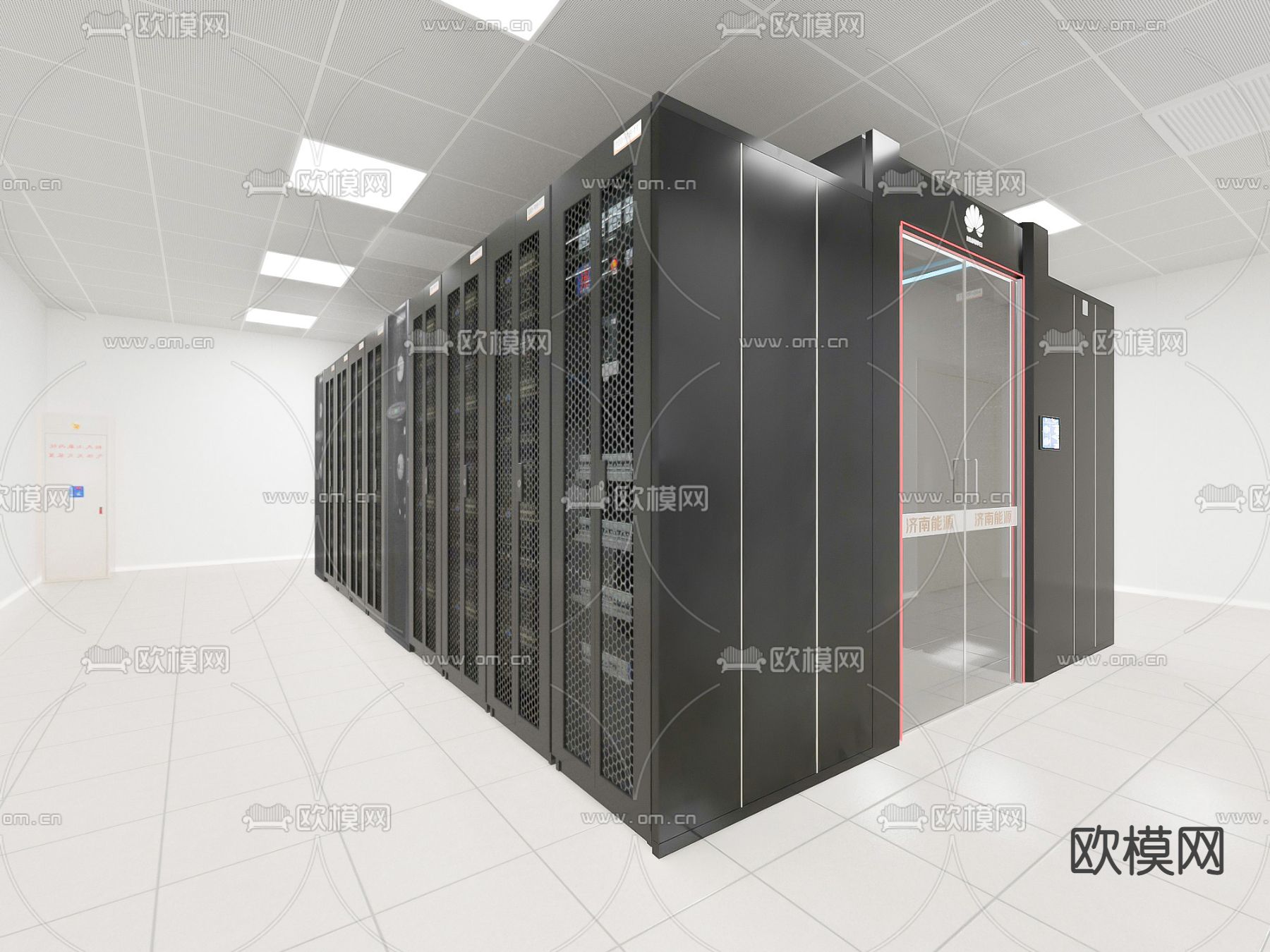 现代机房服务器房su模型下载（渲染图1）