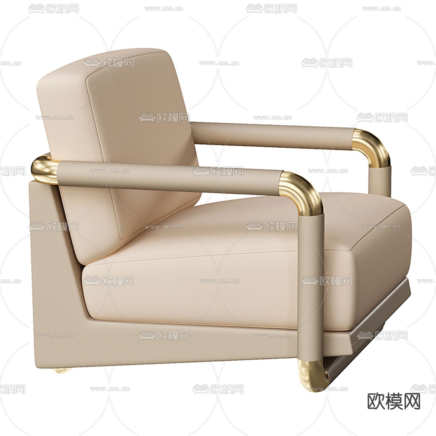 Pertica 现代米色单人沙发3d模型下载（渲染图2）