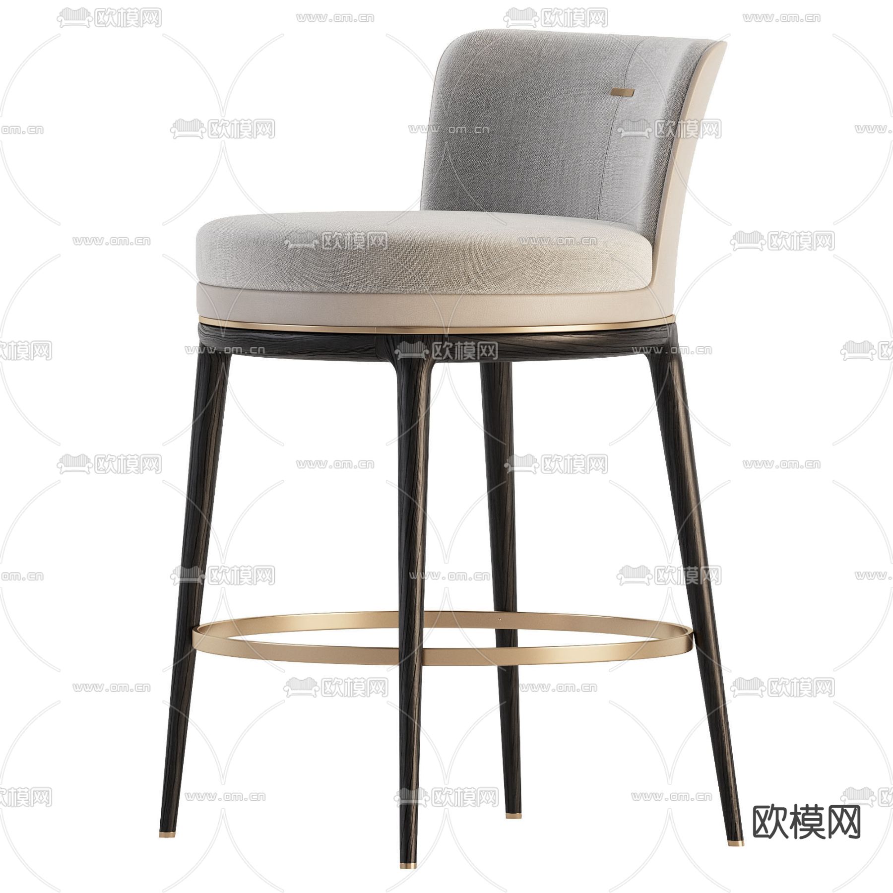 ASTER 现代米白色吧椅3d模型下载（渲染图2）