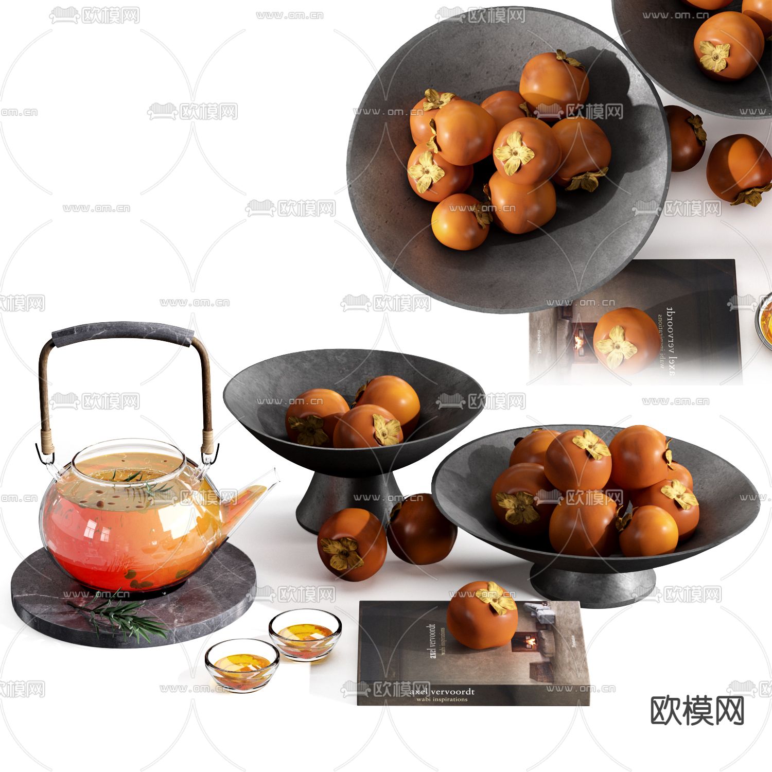 果汁柿子果盘3d模型