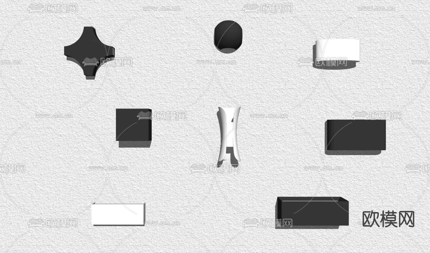 现代壁灯su模型下载（渲染图2）