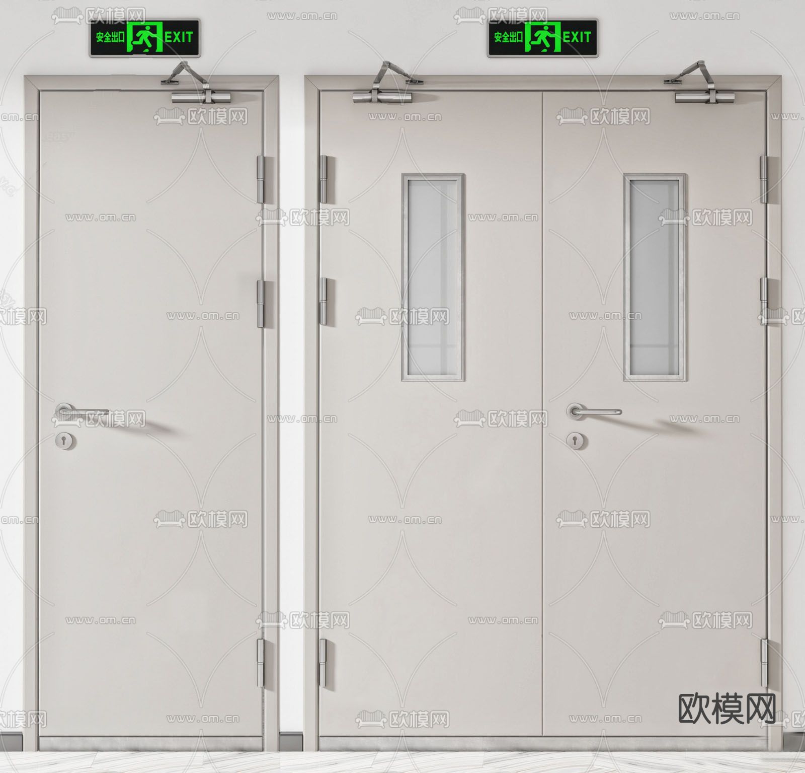 现代防火门消防门su模型