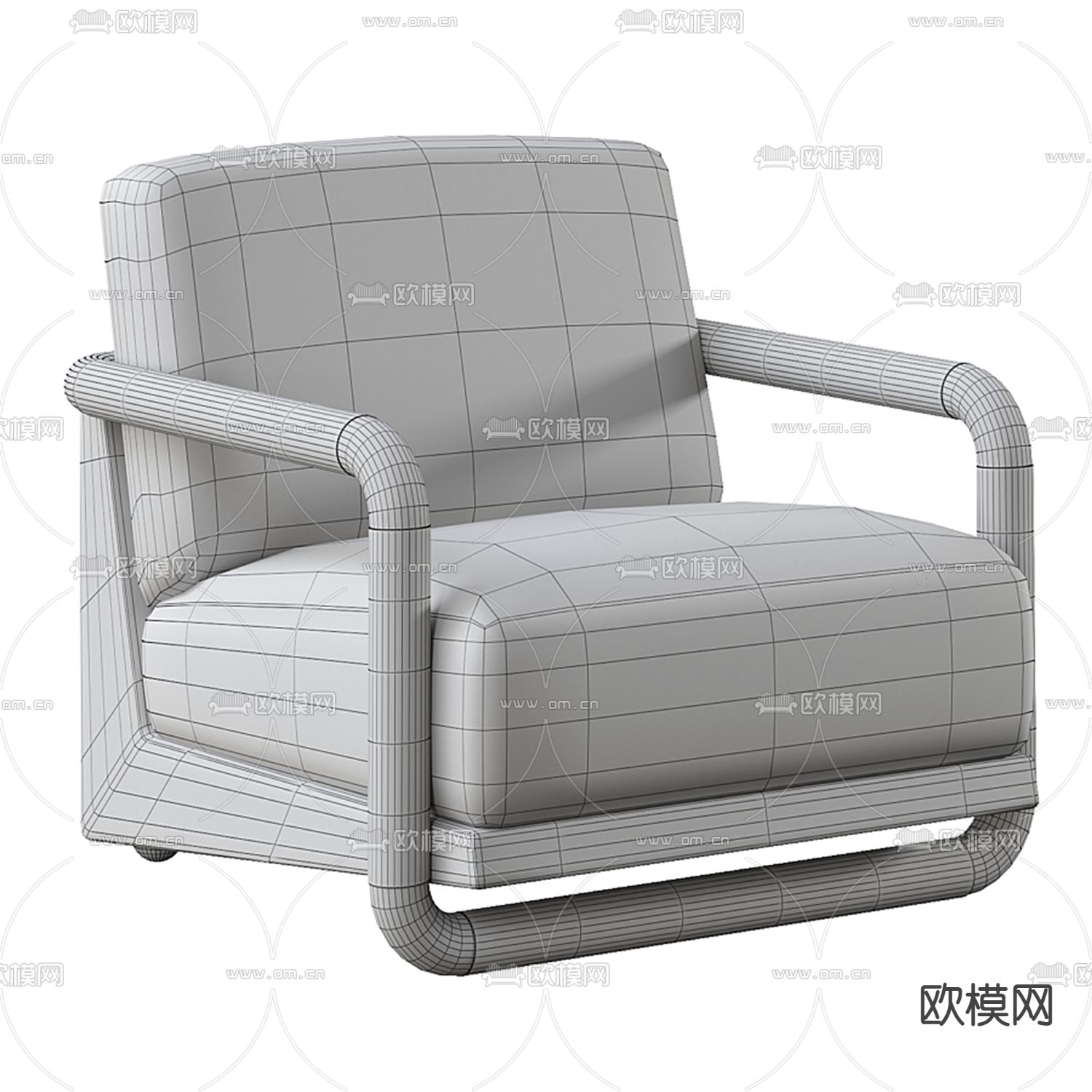 Pertica 现代米色单人沙发3d模型下载（渲染图4）