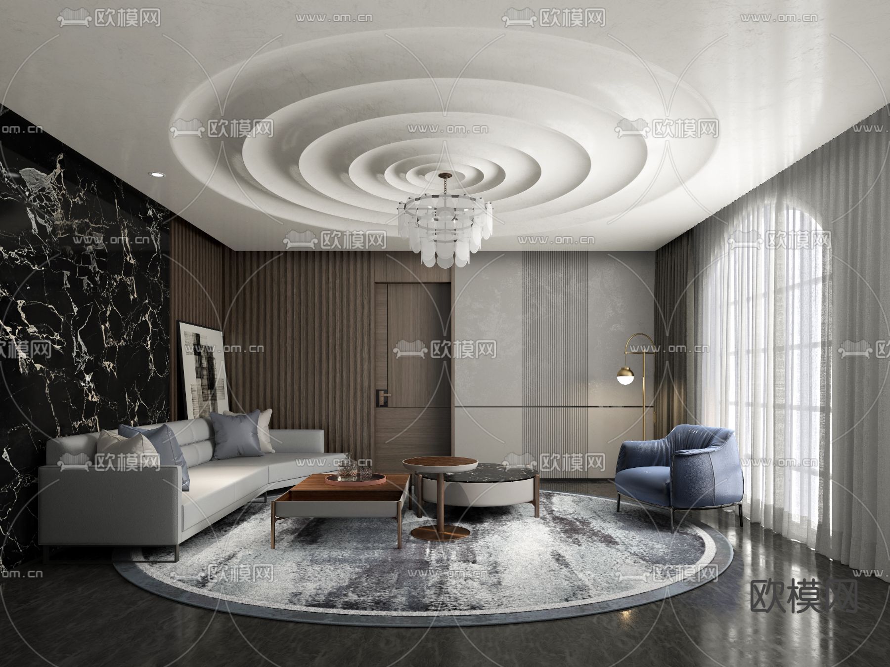 现代酒店贵宾接待室3d模型下载