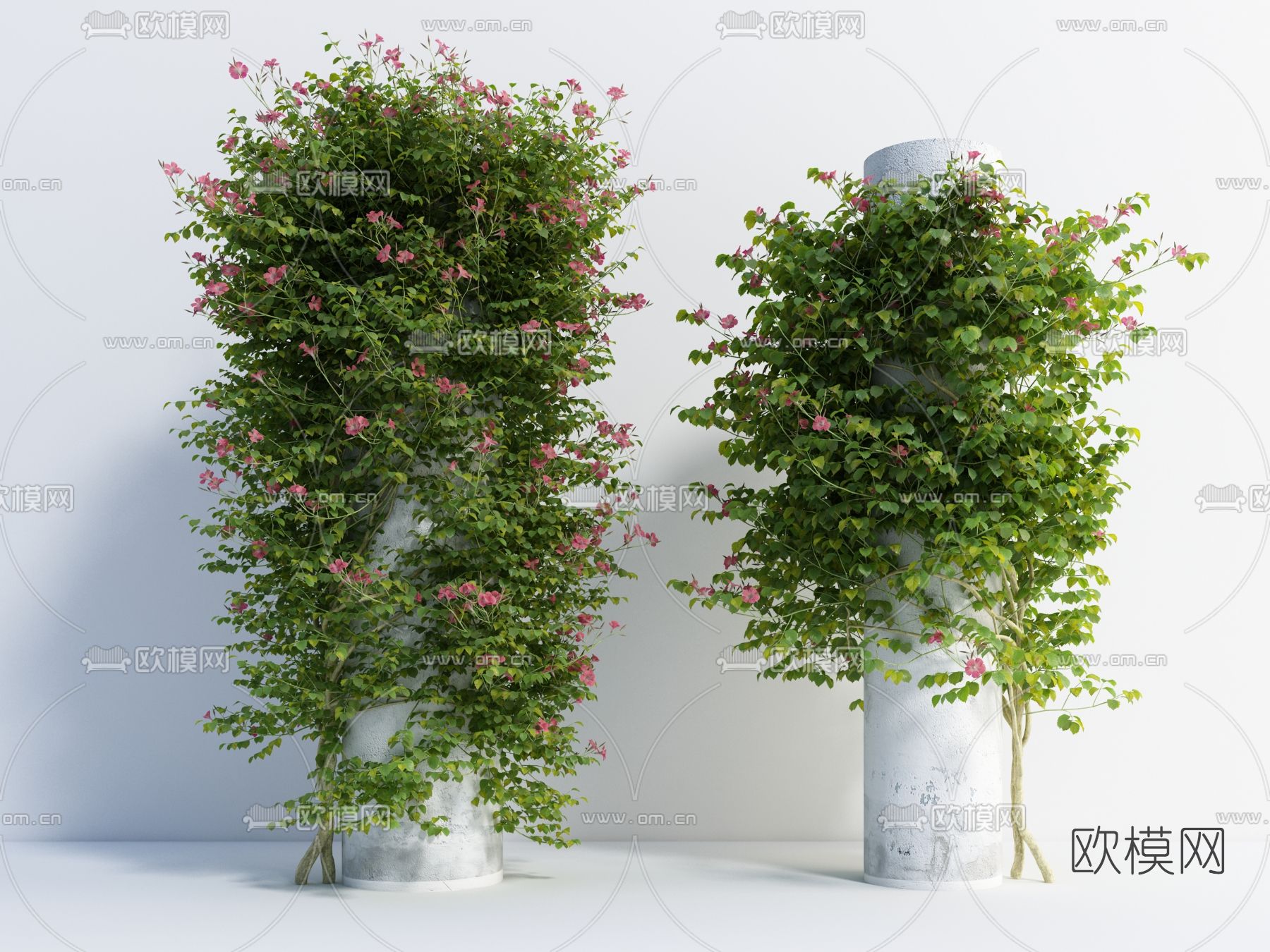 现代柱子藤蔓3d模型下载