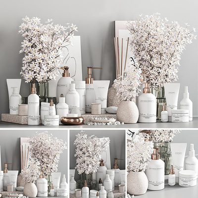  现代洗浴用品组合su模型 