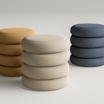 现代圆形沙发凳子su模型