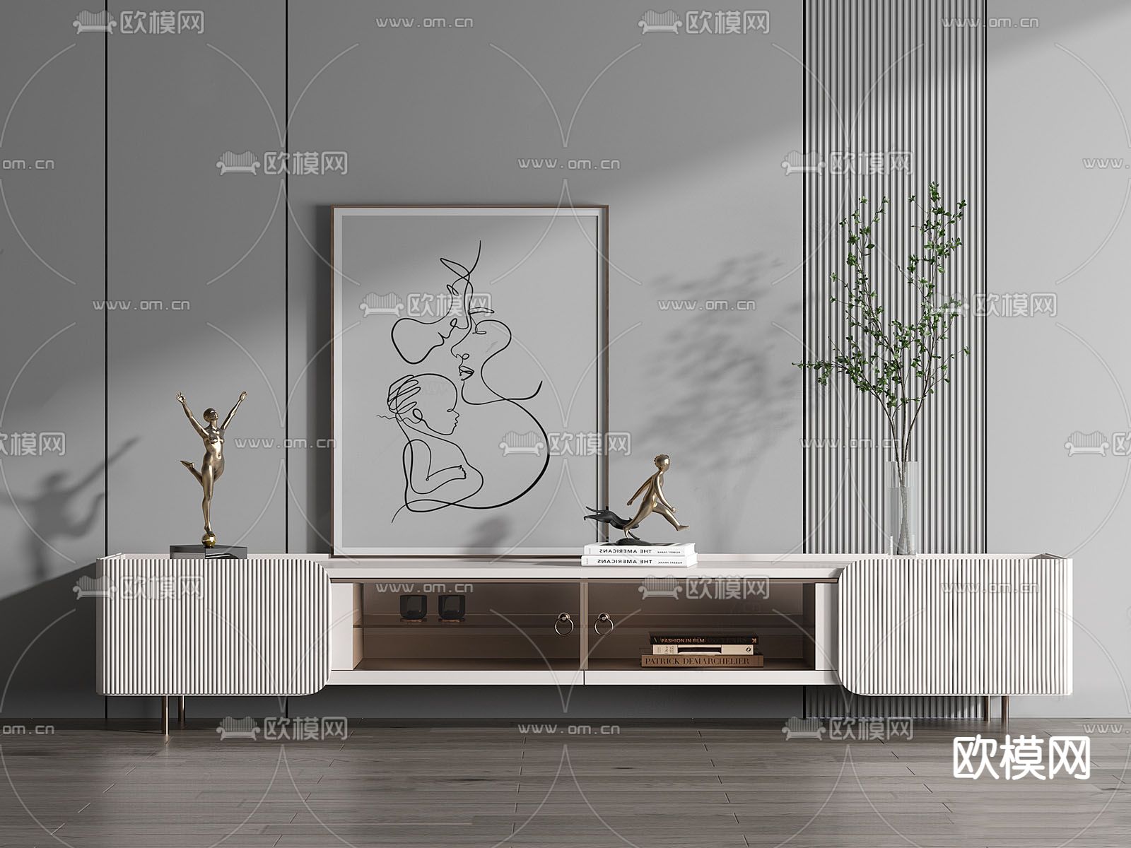 现代电视柜su模型下载_ID12094267_sketchup模型下载-欧模网