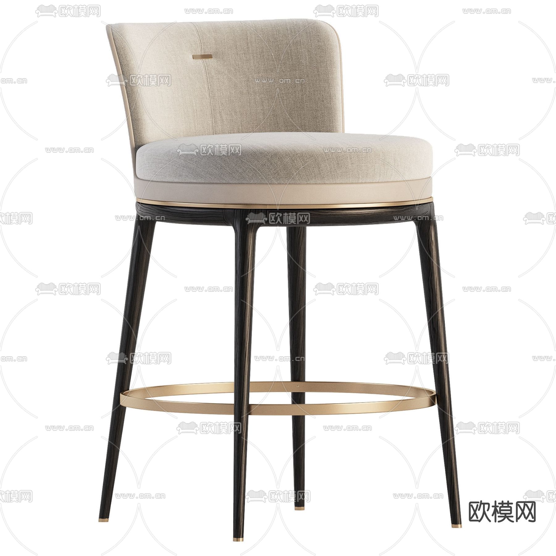 ASTER 现代米白色吧椅3d模型下载（渲染图1）