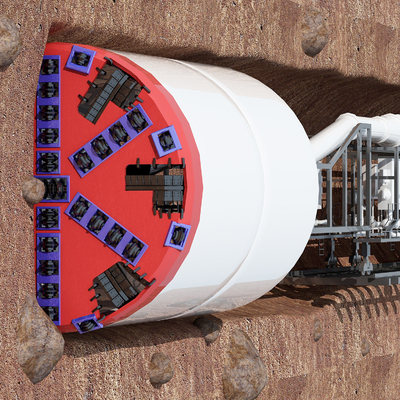  现代地铁隧道施工机械su模型 