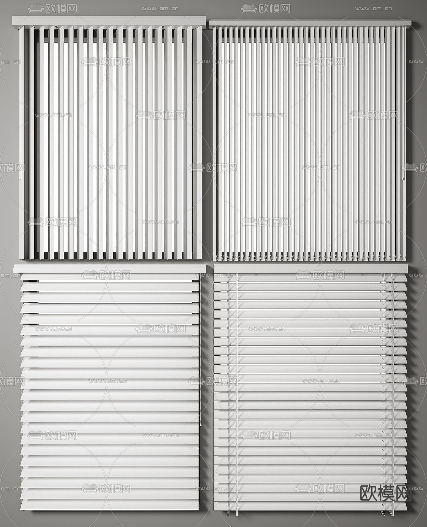 现代百叶窗百叶帘su模型下载（渲染图1）