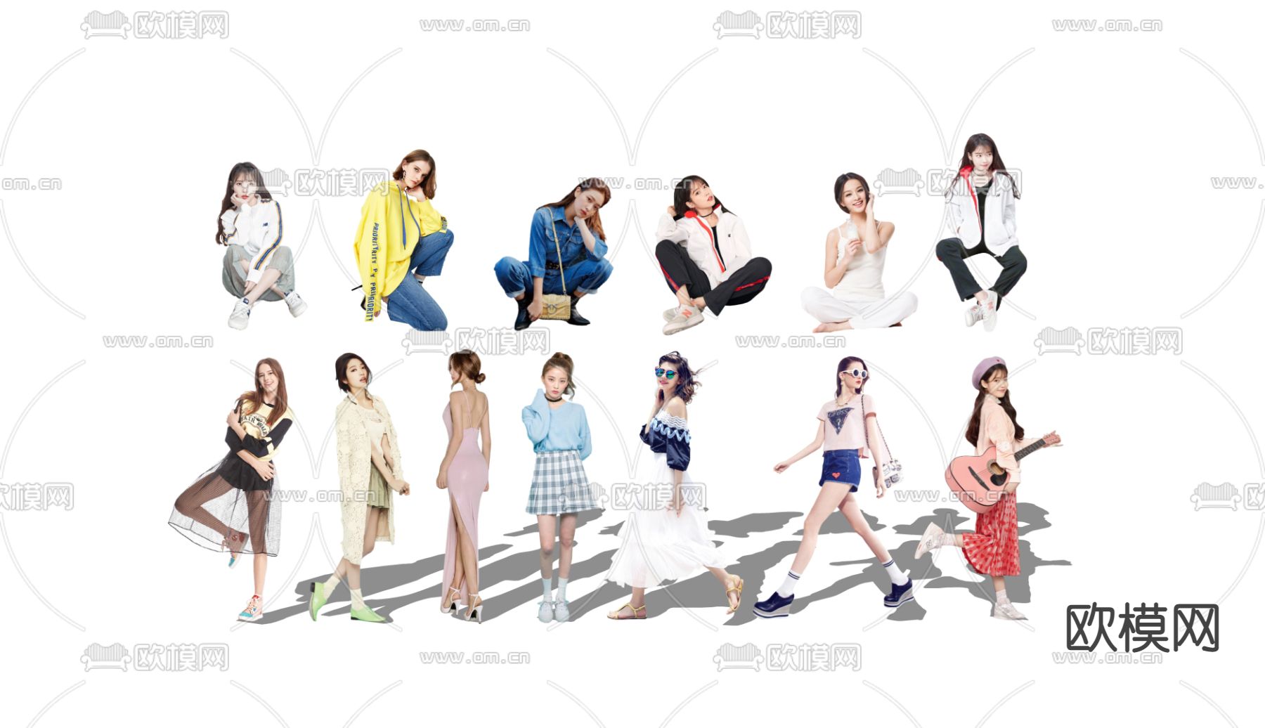 现代时尚人物su模型下载