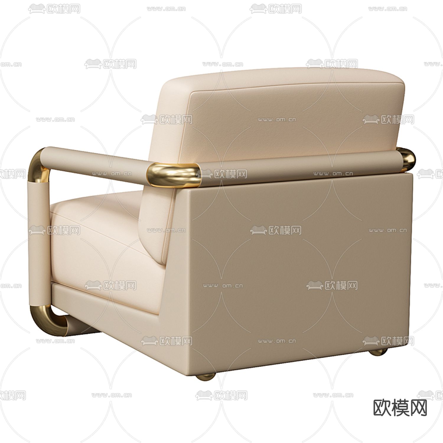 Pertica 现代米色单人沙发3d模型下载（渲染图3）
