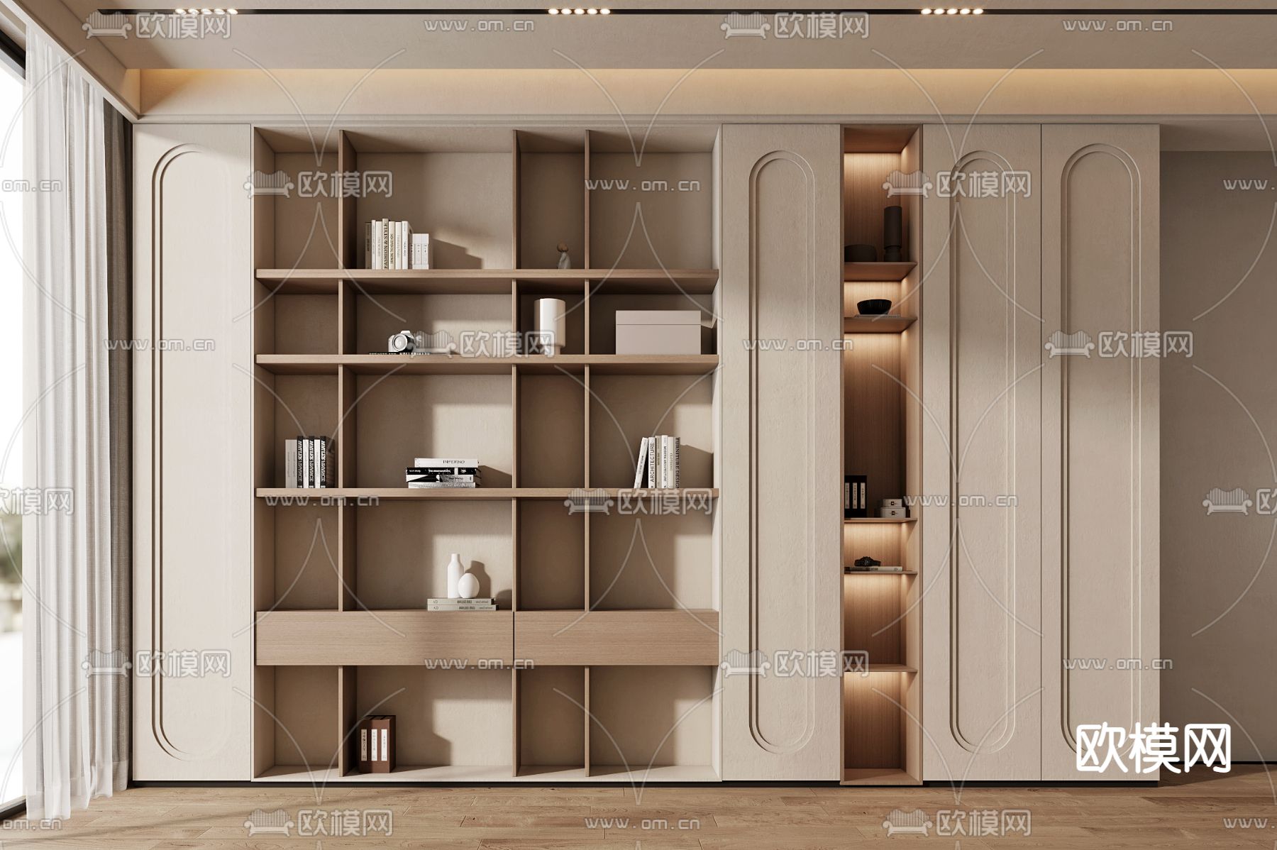 侘寂风装饰柜3d模型下载