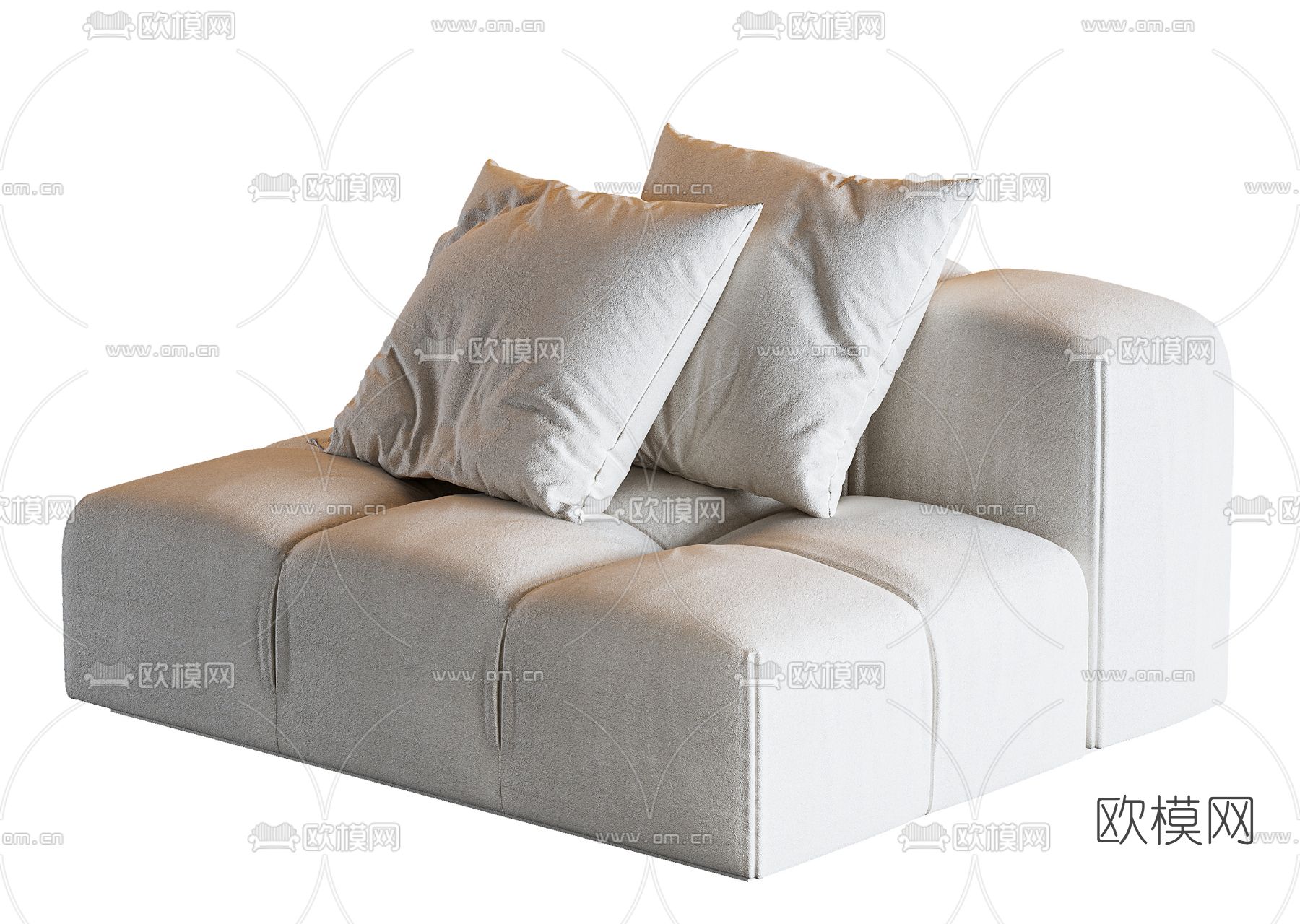 现代灰色单人沙发3d模型下载