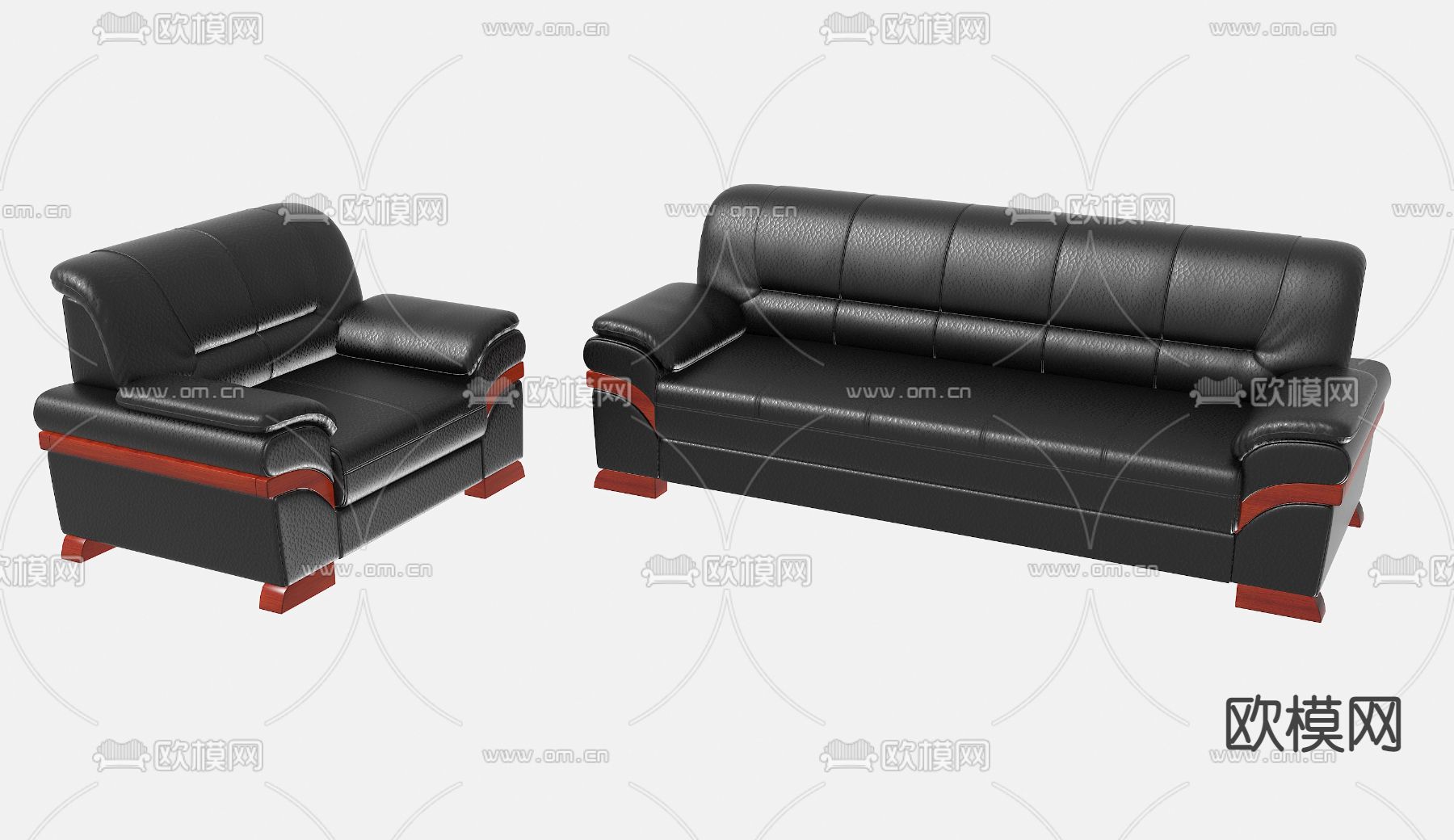 现代领导办公沙发3d模型下载