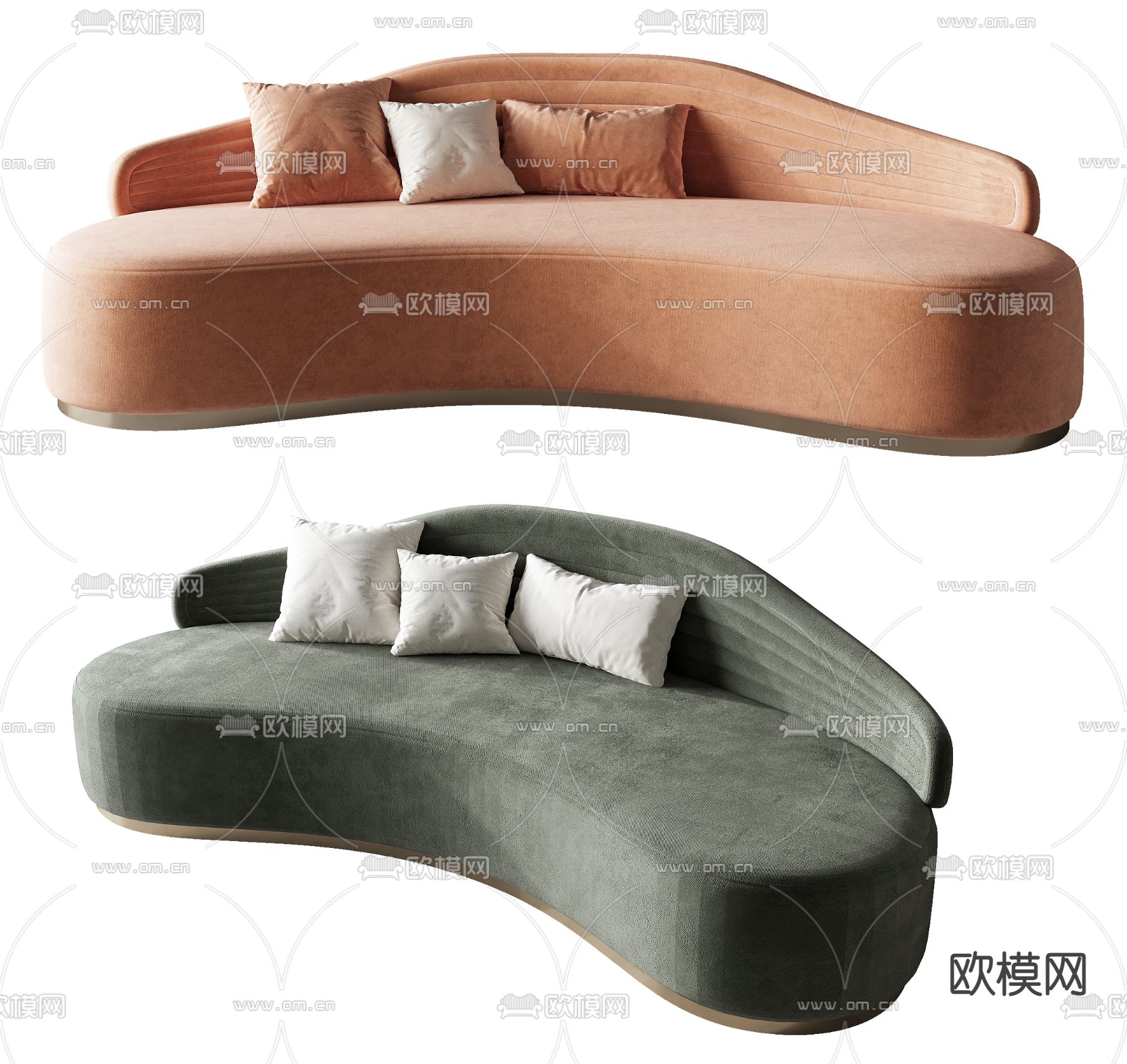 现代弧形沙发su模型下载_ID12093084_sketchup模型下载-欧模网